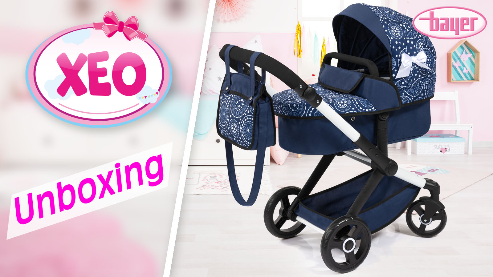 Bayer Bambola Carrozzina City Star Mega Set - Con Letto Da Viaggio, Borsa E Accessori
