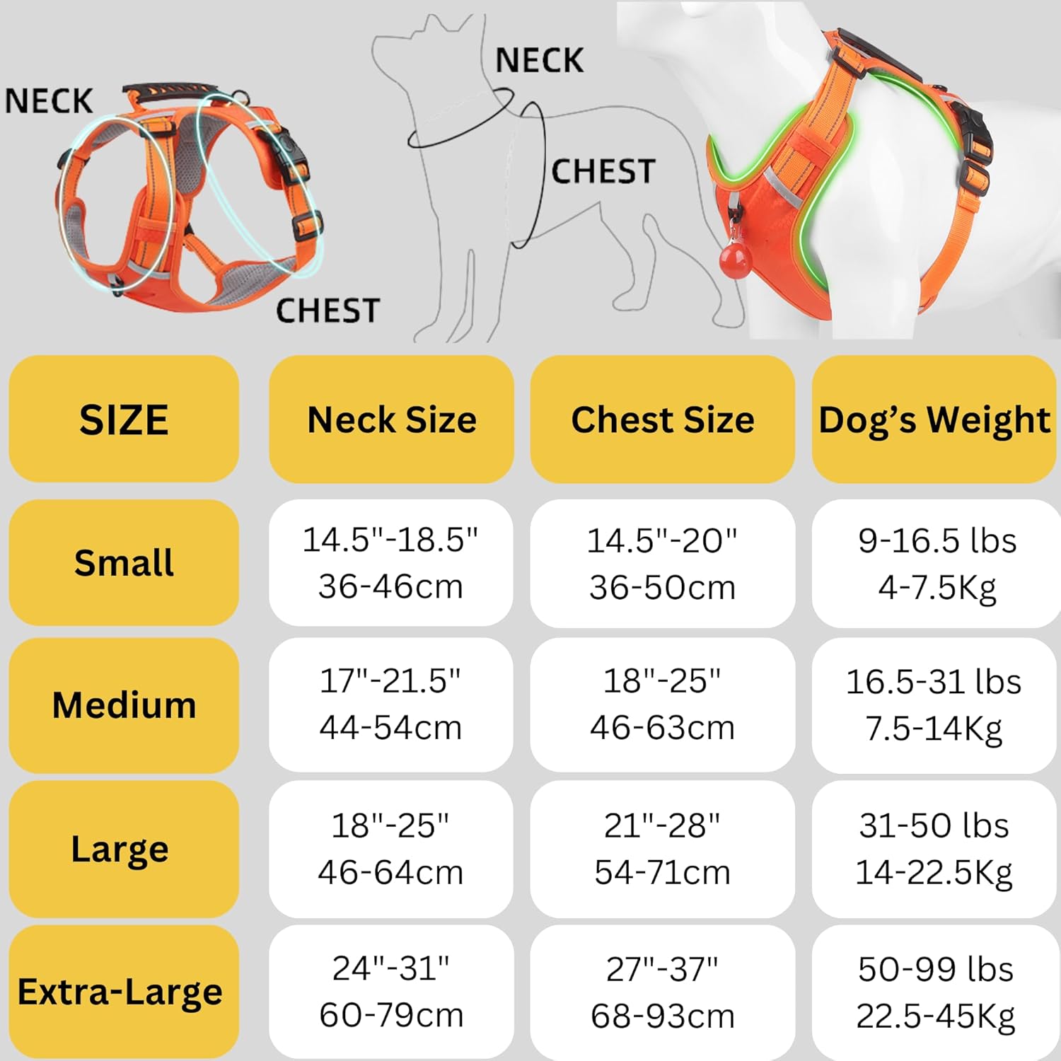 [3 in 1] 高耐久犬用ハーネス、引っ張り防止反射タフトリムハーネス 小型、中型、大型犬用 - ミリタリーグレードのナイロン、2