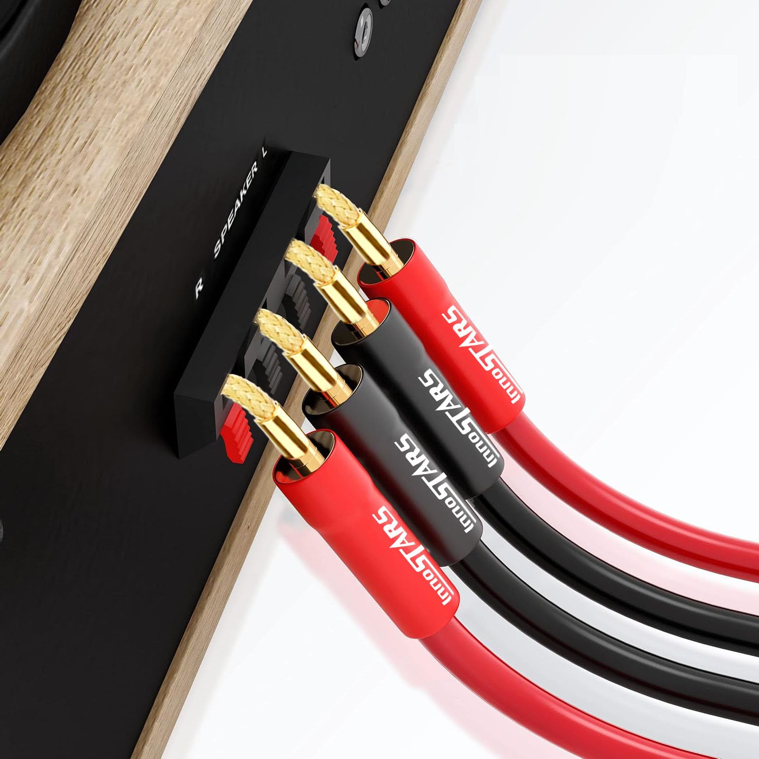 Flex Pin Banana Plugs for Speaker Wire (4 Pairs, 8 Pcs), Speaker Connector Pin Plug Type, 24K Gold Plated Insulated for Spring-Loaded Banana Jack Terminals, Support 12 AWG to 20 AWG Wires - Image 7