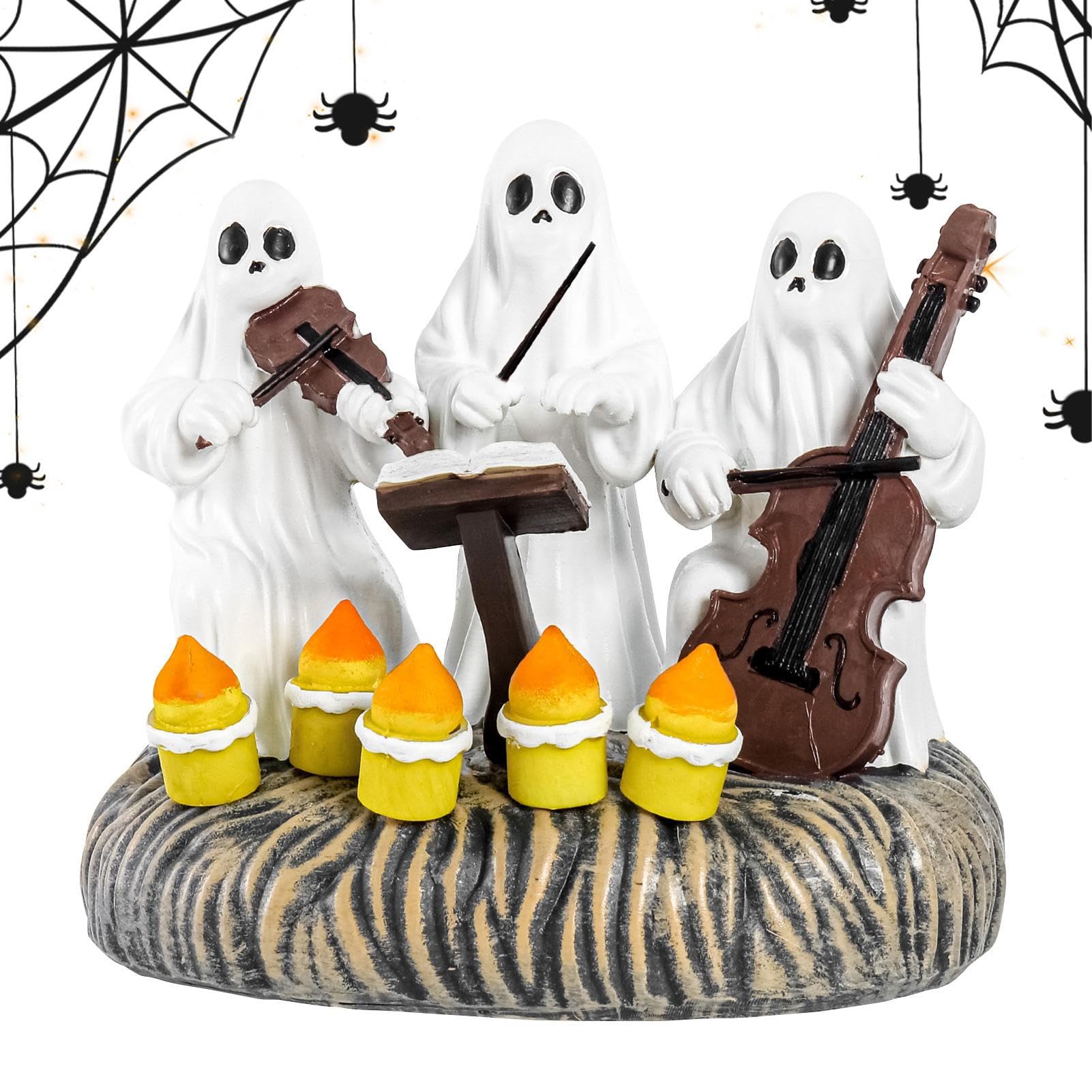 Décoration de Table Étagère Bibliothèque Chambre avec le mini fantôme d'Halloween blanc
