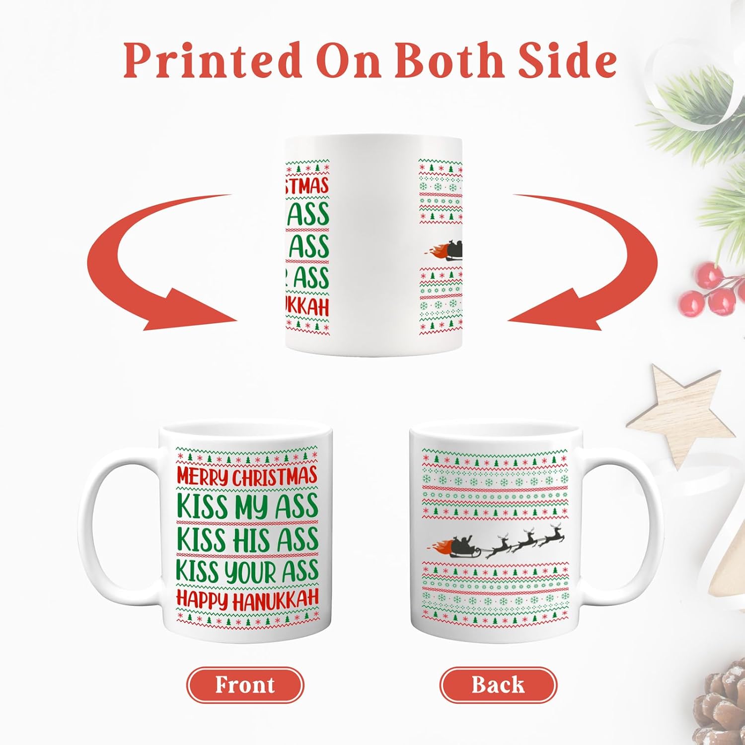 National Lampoons Christmas Vacation Merchandise Gifts, Funny Holiday Coffee Mug, 11oz Christmas Vacation Drinking Cup Holiday Party Decor Supplies, Novelty White Elephant Gifts Stocking Stuffer - Image 2