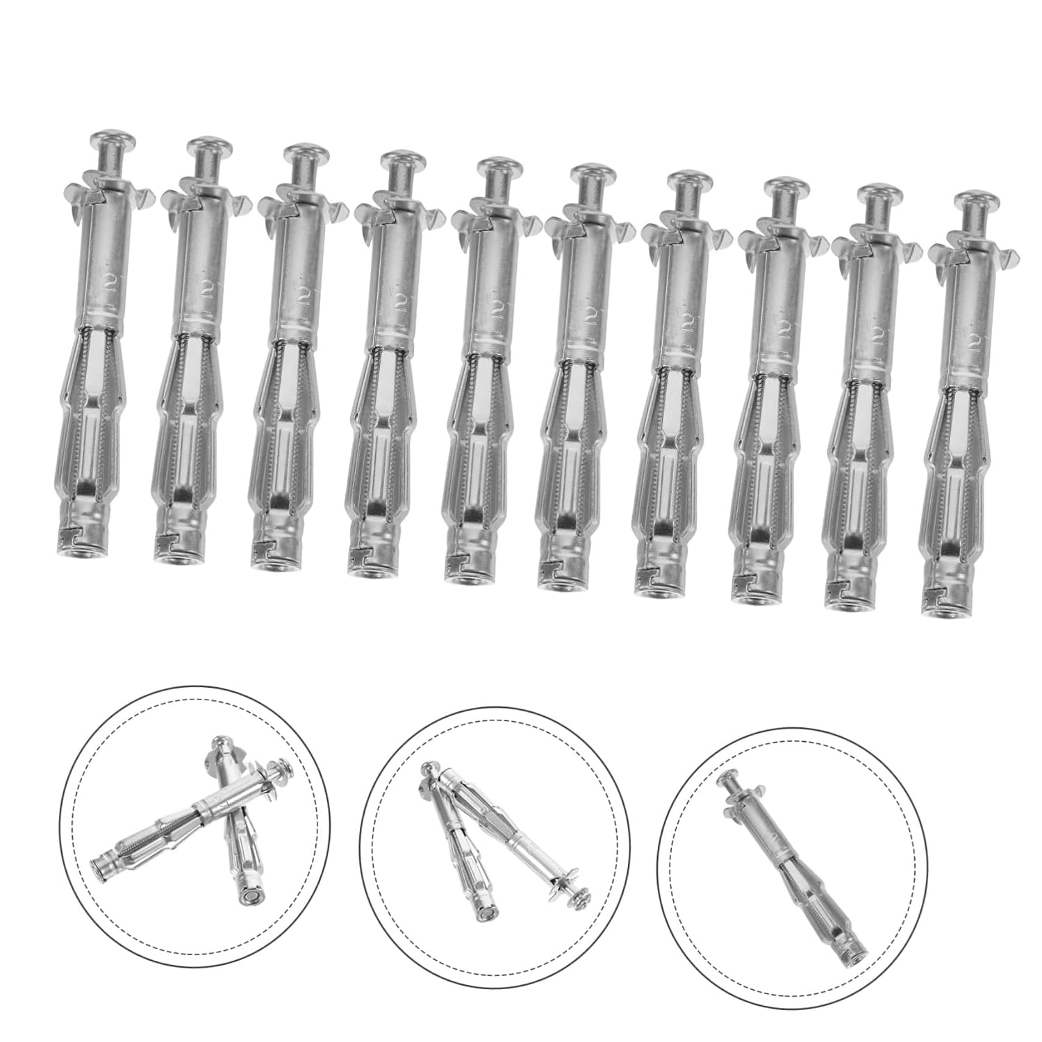20 Sets Hollow Wall Anchors for Door Fixing, Galvanized Steel
