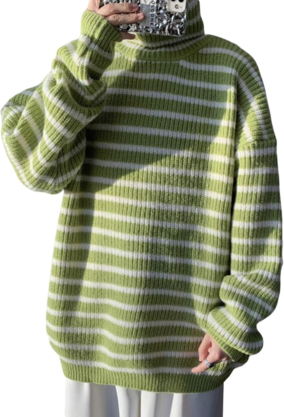 Beibang セーター メンズ ニット タートルネック 秋冬 ゆったり ニットセーター ボーダー ハイネックセーター 最大74 オフ カジュアル 長袖 オーバーサイズ 暖かい 防寒 厚手 おしゃれ