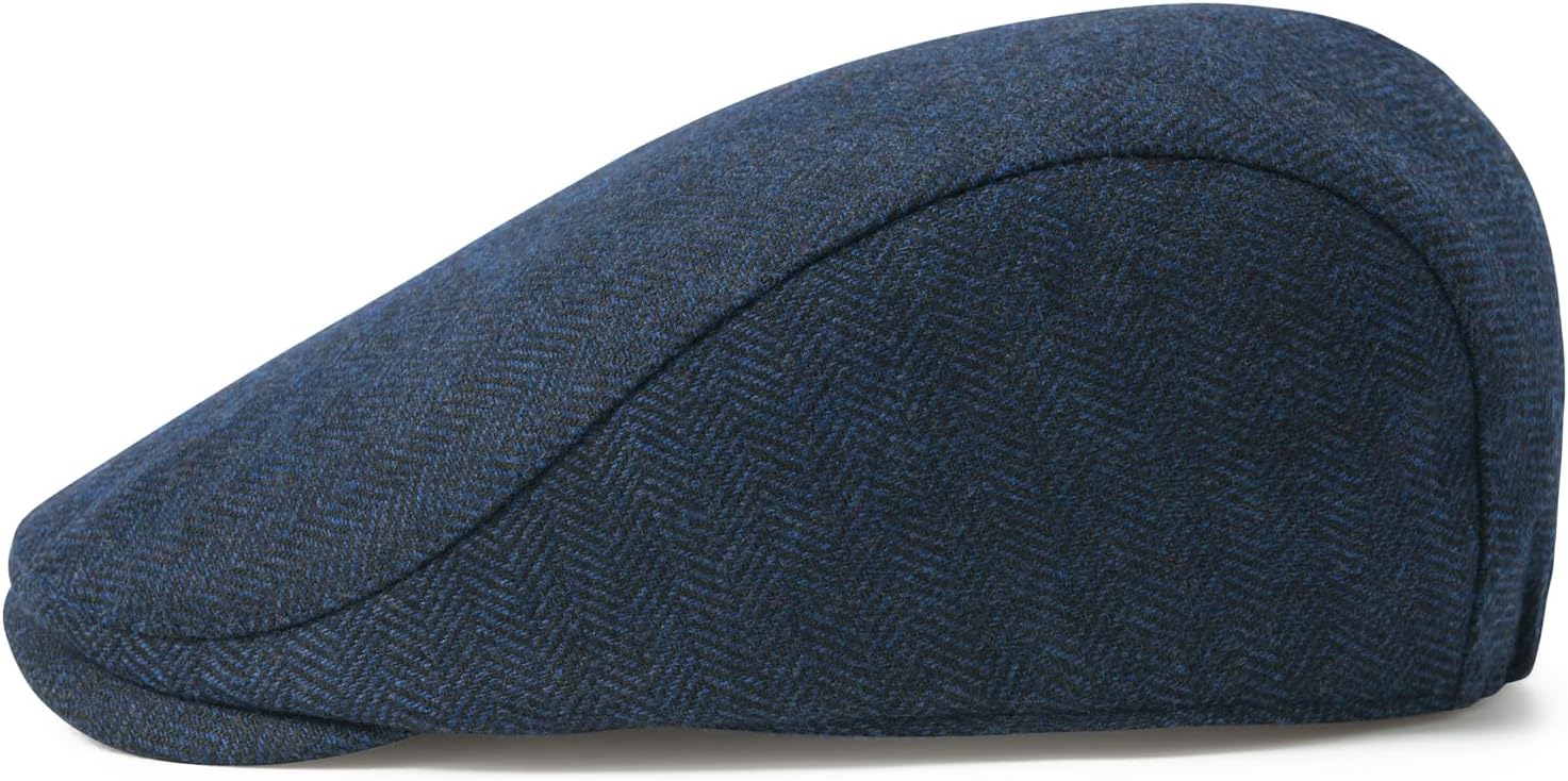 Men Wool Blend Flat Cap Tweed Newsboy Ivy Hat - Image 2