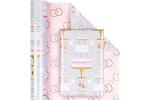 WRAPAHOLIC Reversible Wedding Wrapping Paper Roll Mini Roll