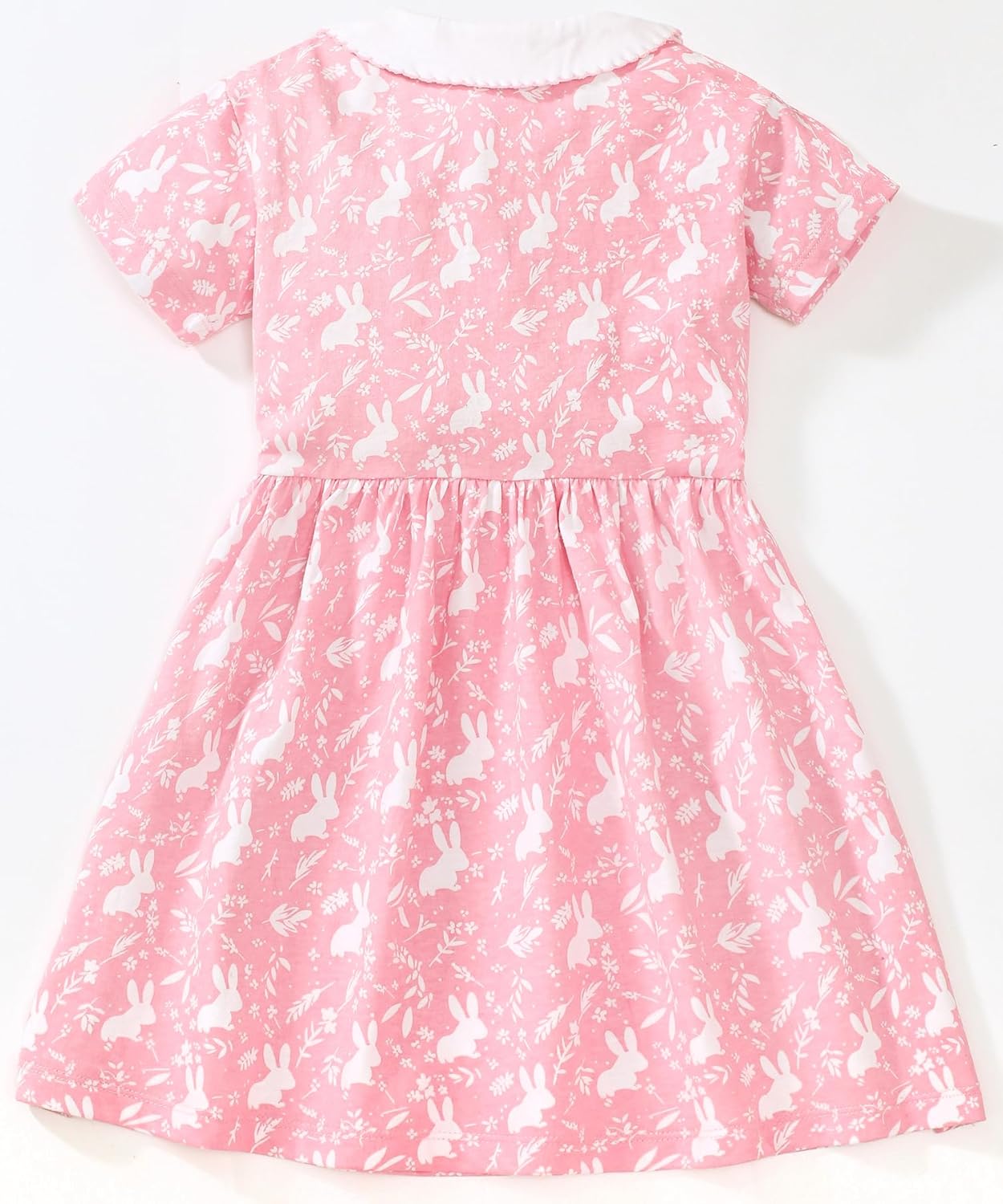 Hongshilian Toddler Girl Cotton Casual Dress Cartoon Appliques Short Sleeve Tunic Jersey Clothing - Image 3