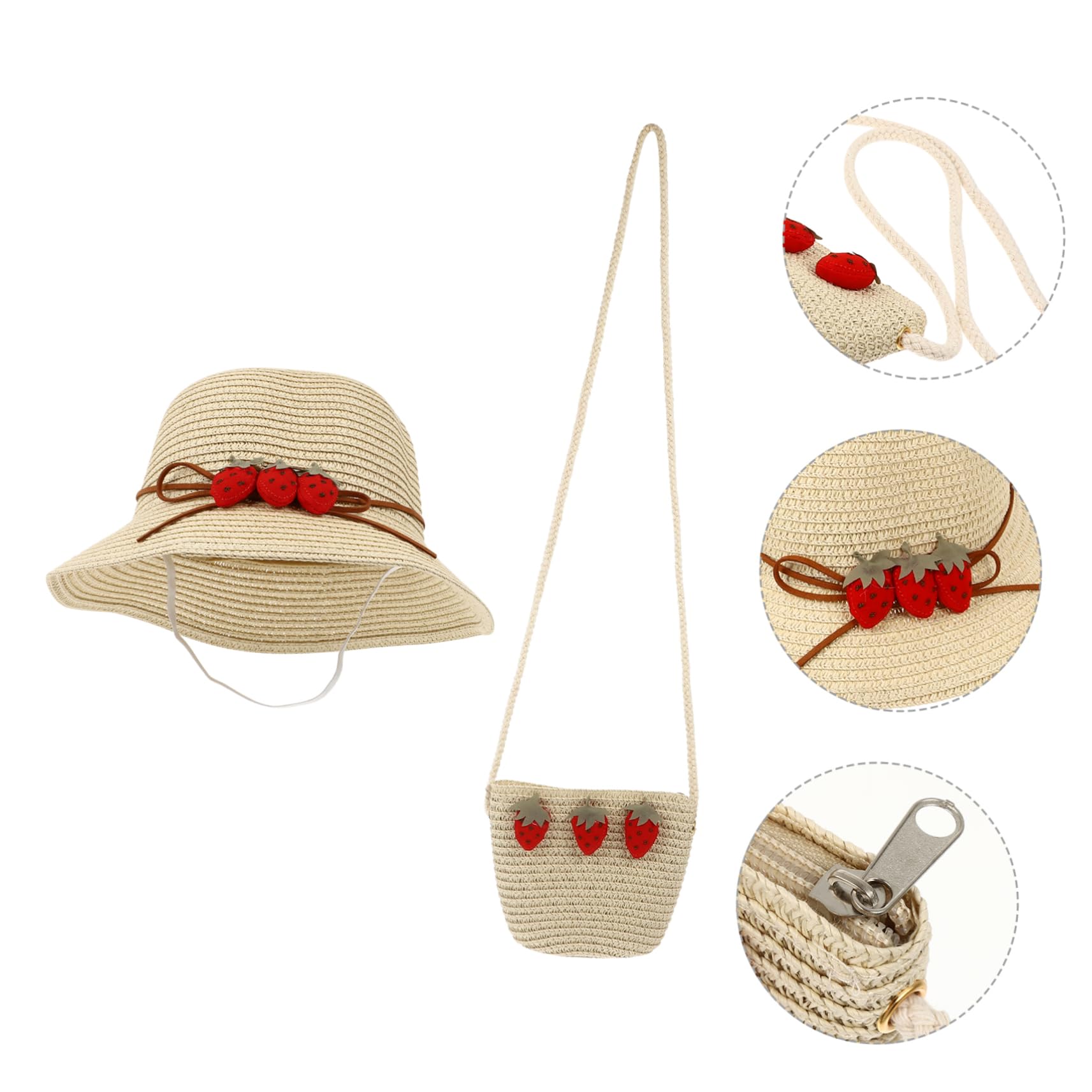 FOMIYES Sombrero de Sol Niñas Tejida de Protección UV y Conjunto