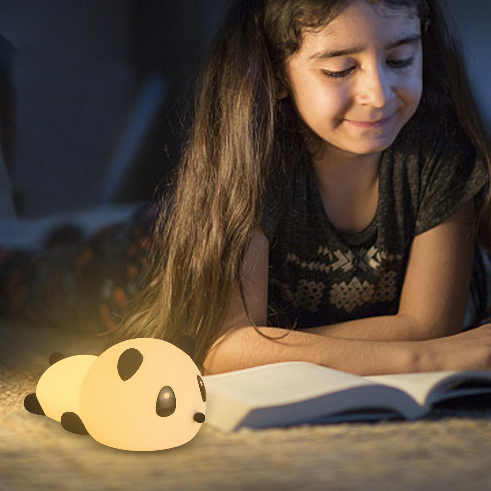 Amazon.co.jp : 漫画の夜の光,パンダ型 USB 充電ナイトライト 7 色