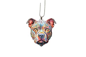 Festive Pitbull Dog Christmas Ornament