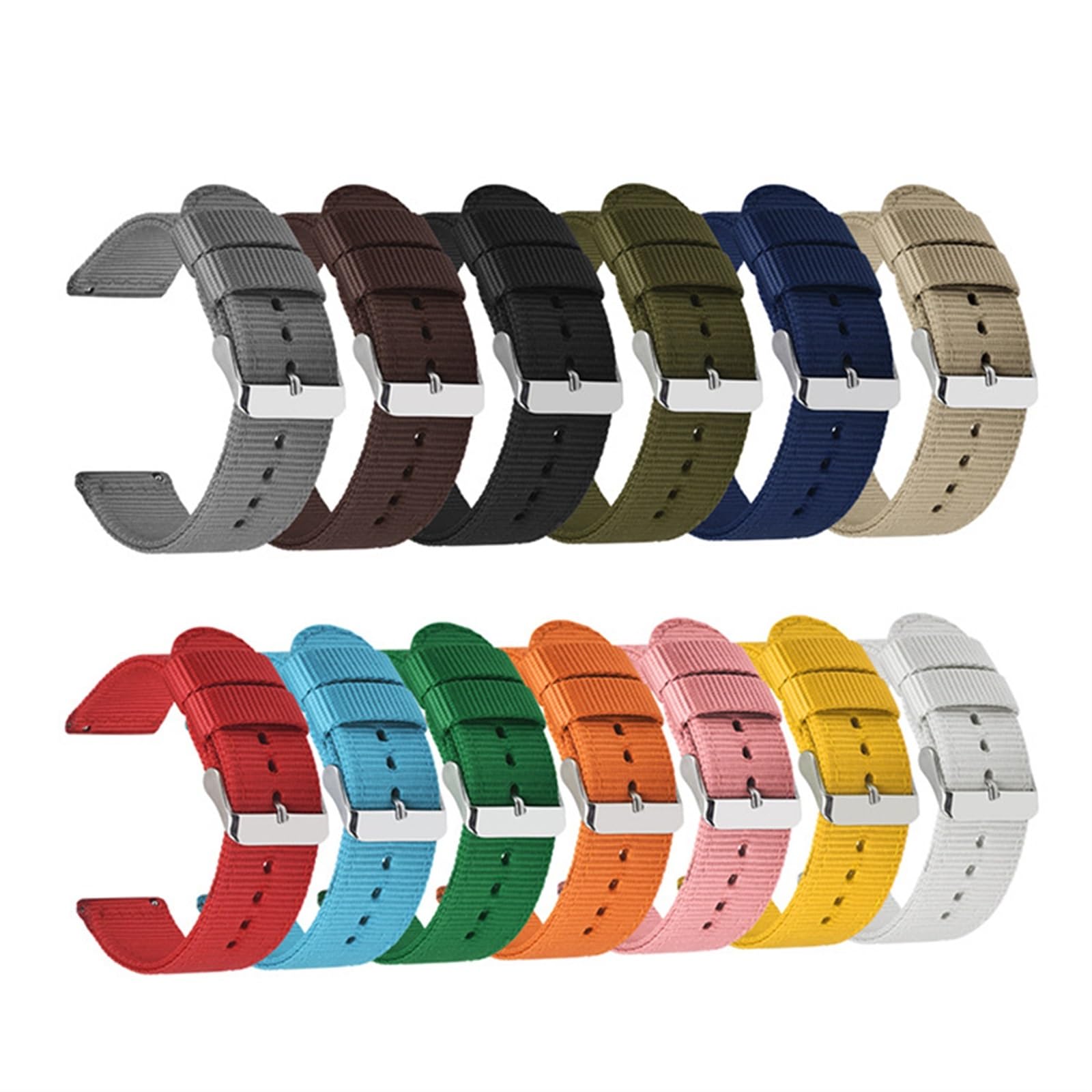 HABITZ Bracelet en nylon de qualité supérieure 18 mm 20 mm 22 mm 24 mm compatible for Samsung Galaxy Watch3 41 46 mm Watch42 46 mm Active2 40 44 mm Bracelet de montre for remplacement rapide (Color :