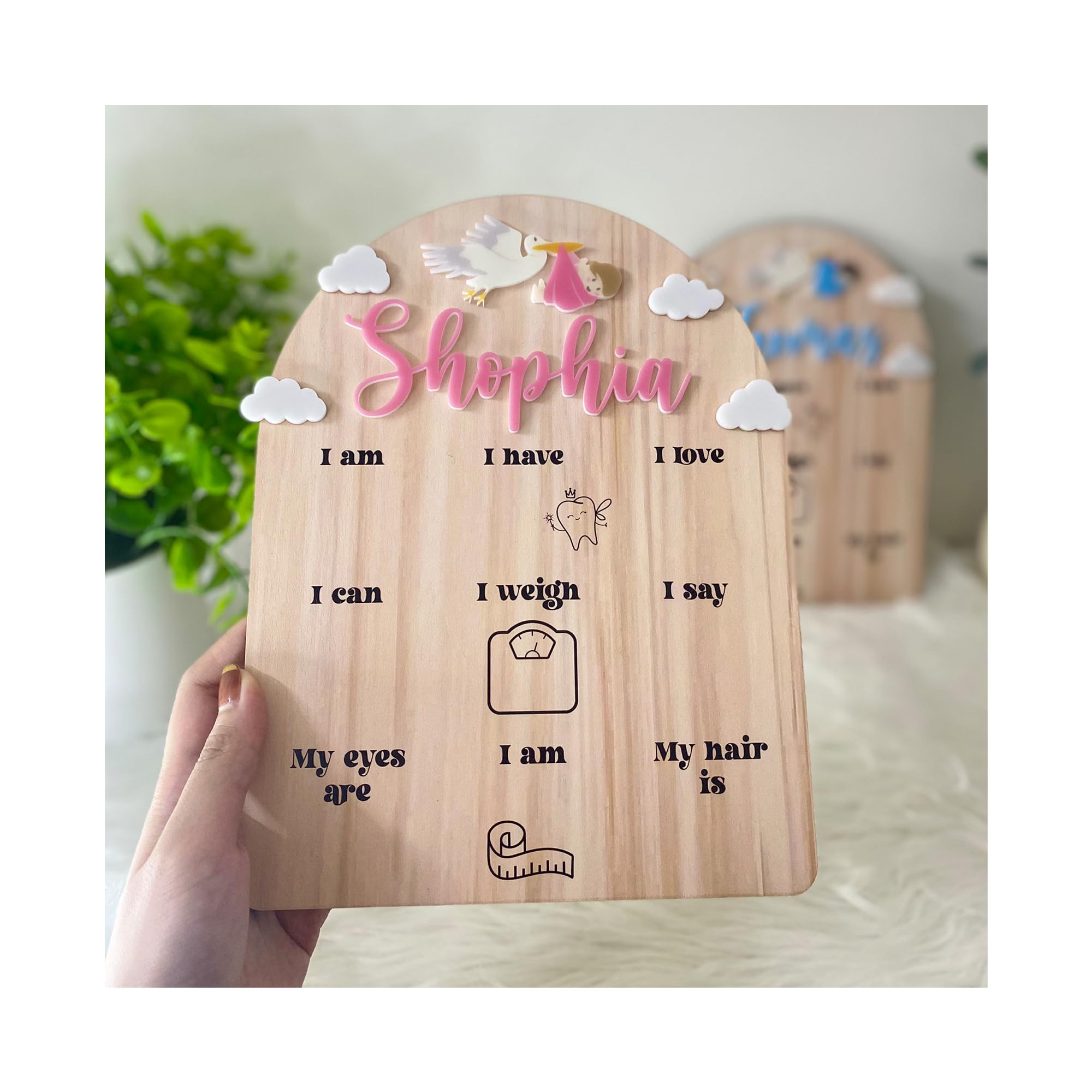 decorcustomsgift Personalized Custom name, Birth Start Name, Gift for Baby Boy, Gift for Baby Girl, Wood