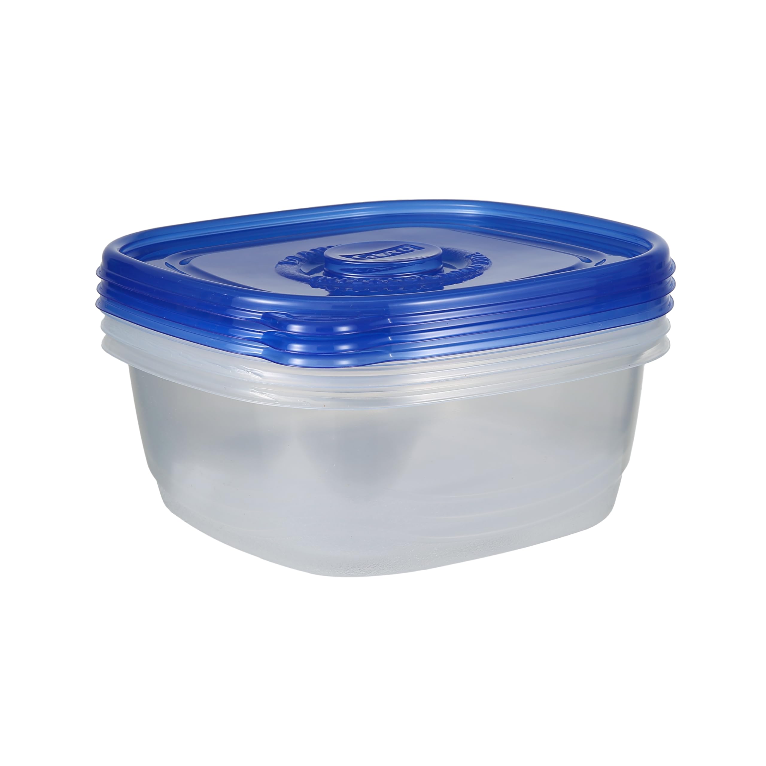 Glad Ware Lot de 3 boîtes de conservation alimentaires de taille familiale, XL | Grand ensemble de récipients carrés, peut contenir jusqu'à 3 000 ml de nourriture | Récipients de cuisine en plastique