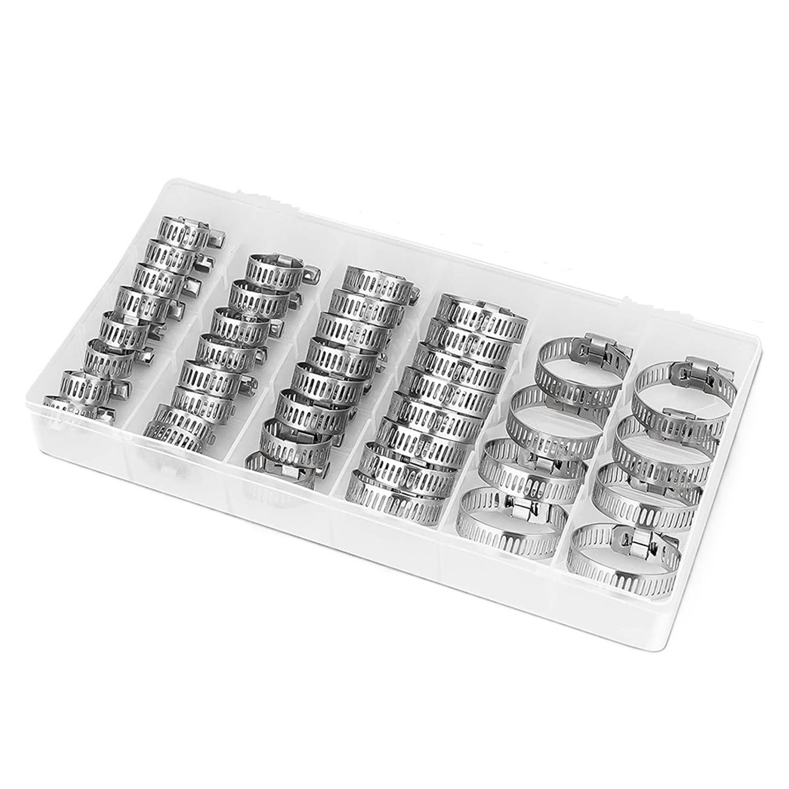 Klemmen, Schlauchklemmen, 40-teiliges Schlauchschellen-Set, Edelstahl-Schneckengetriebe-Schlauchschelle for Rohre, Ladeluftkühler, und Kraftstoffleitungen