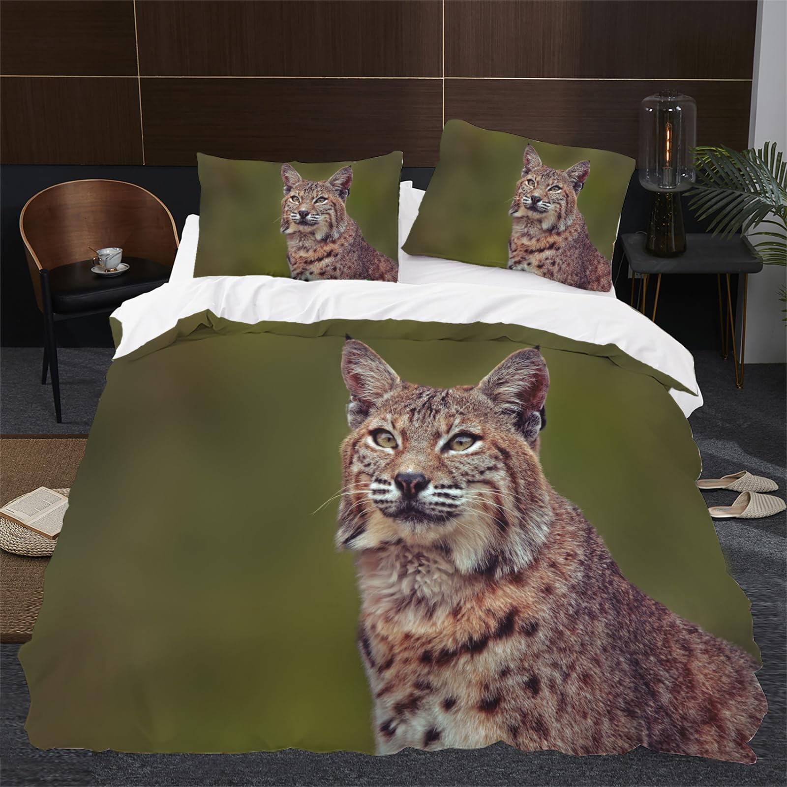 Housse de couette 220x240 en microfibre premium 110gsm imprimé Lynx chic 3D