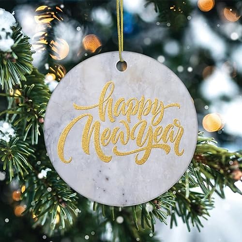 Vista 14 de Adornos para árbol de Navidad, adorno de Navidad, adorno de recuerdo, decoración del hogar, colgantes, colgantes, redondos, de cerámica, adornos