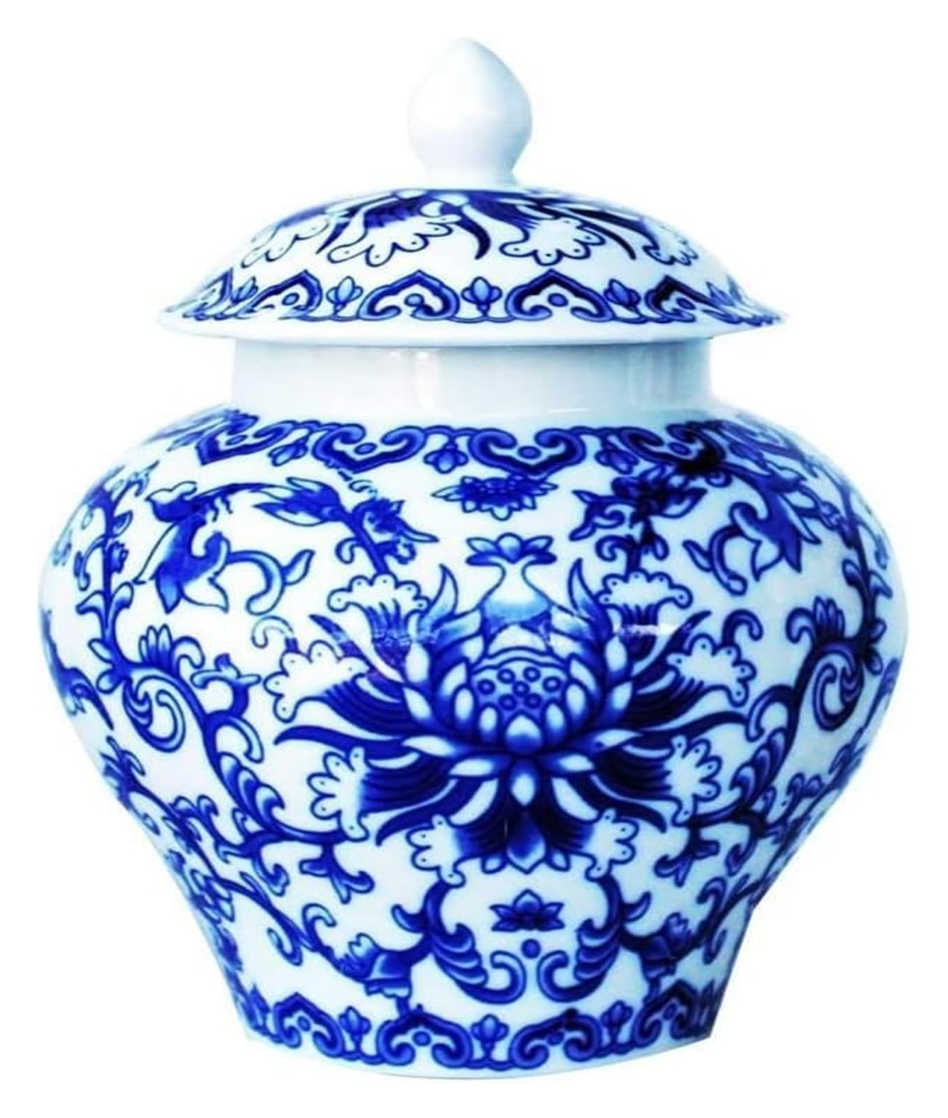 Vase Desktop Porcelain Ceramic Ginger Jar Chinese Tea Canister Temple Home Decor Table Décor Decorative