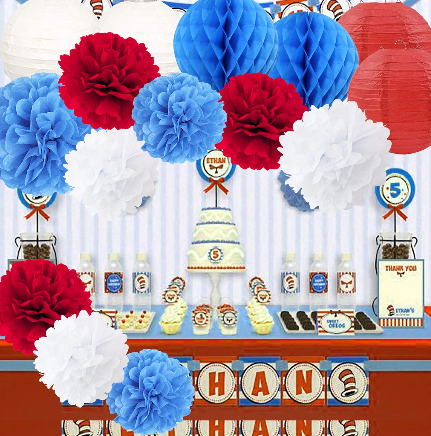 red baby shower decorations