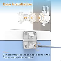 Vista 4 de Pokin Kit de piezas de repuesto para enfriador Coleman, bisagras de plástico para baúl de hielo, conjunto de tapón de drenaje estándar