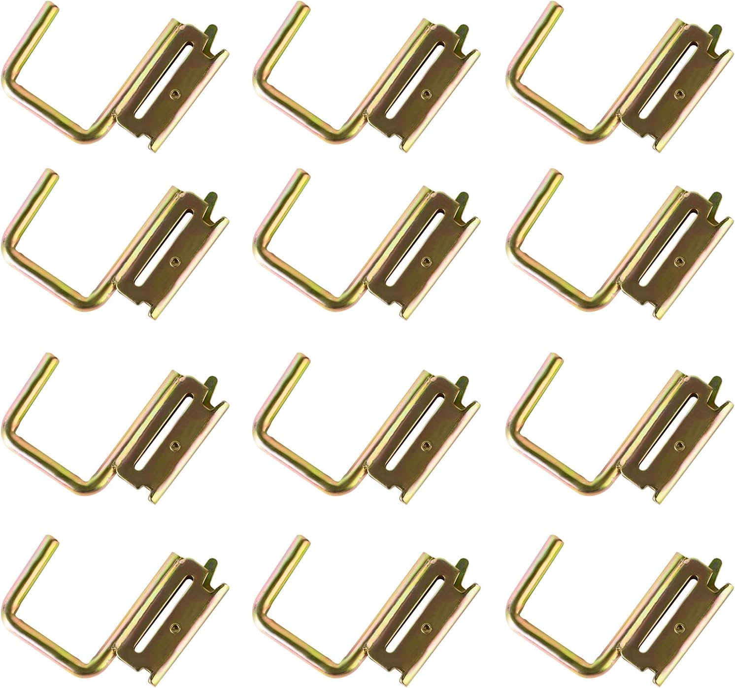 12 Pcs E Track Accessories J Hooks for Cargo Van Enclosed Trailer and Semi Trucks Tie Down Rail Kit System Hang Tools