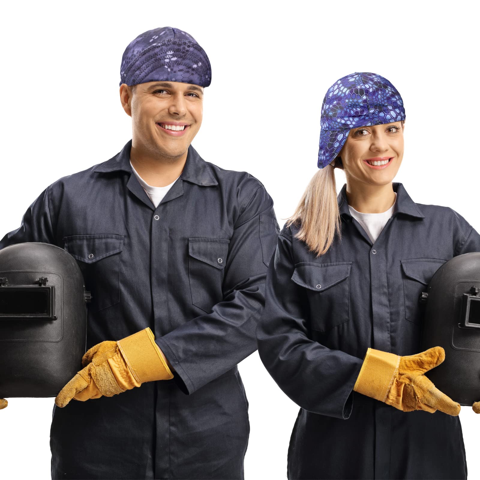 Gorra De Soldador De Algodón Con Forro Interior De Malla - Perímetro 61 Cm, Protección Ligera Para Trabajos De Soldadura