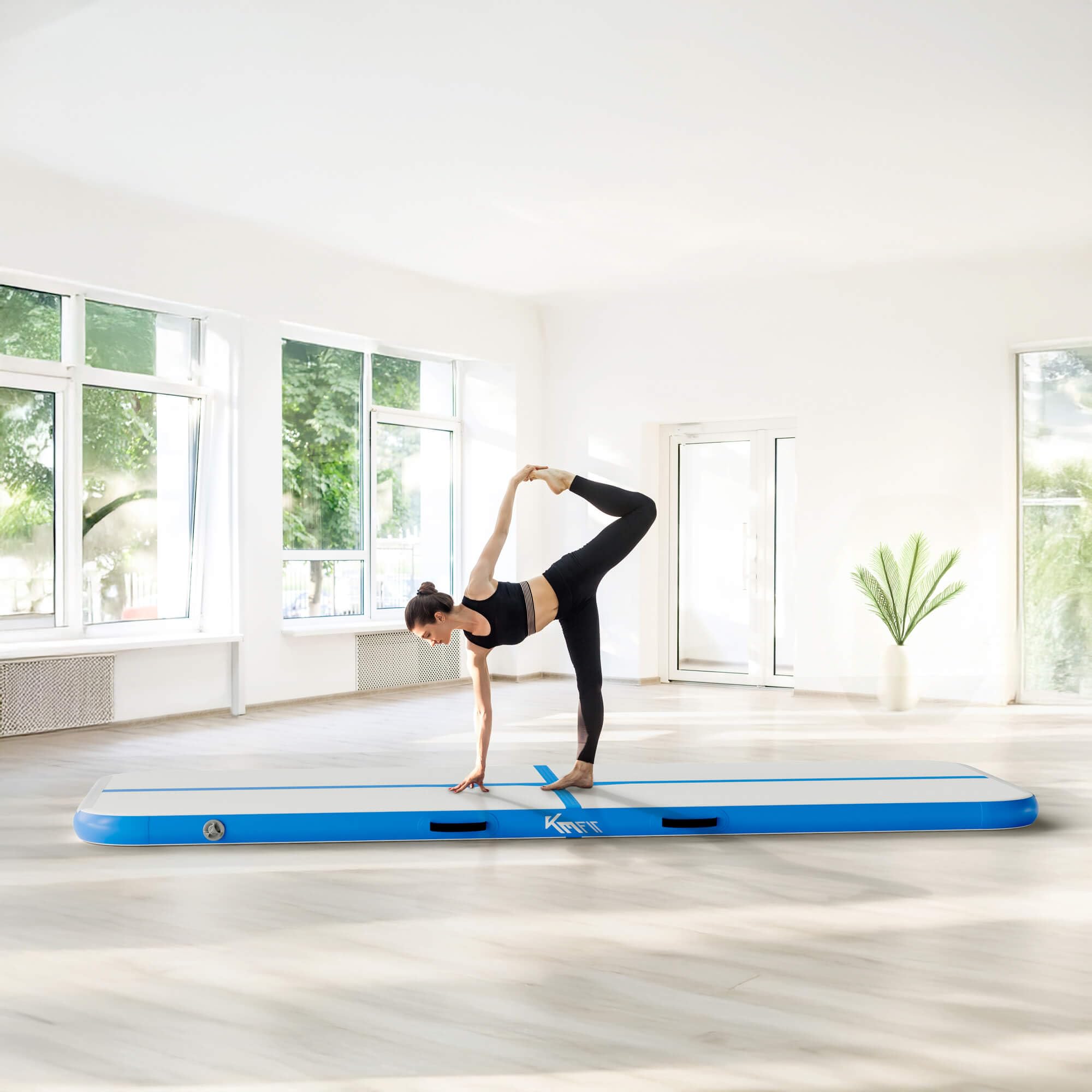 Airtrack 3 meter - Zwart - Incl. elektrische pomp - Turnmat