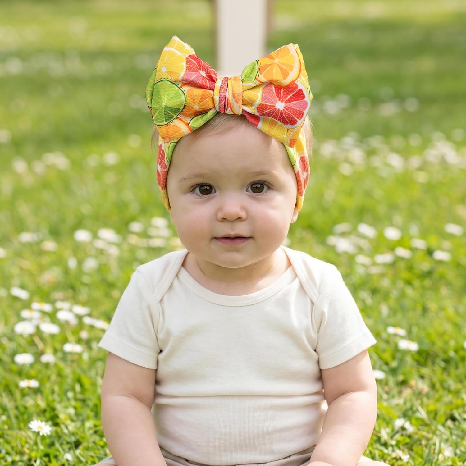 Oversized Headbands with Large Hair Bows, Elastic Nylon Hairbands and Head Wraps for Baby Girls, Newborns, Infants, and Toddlers