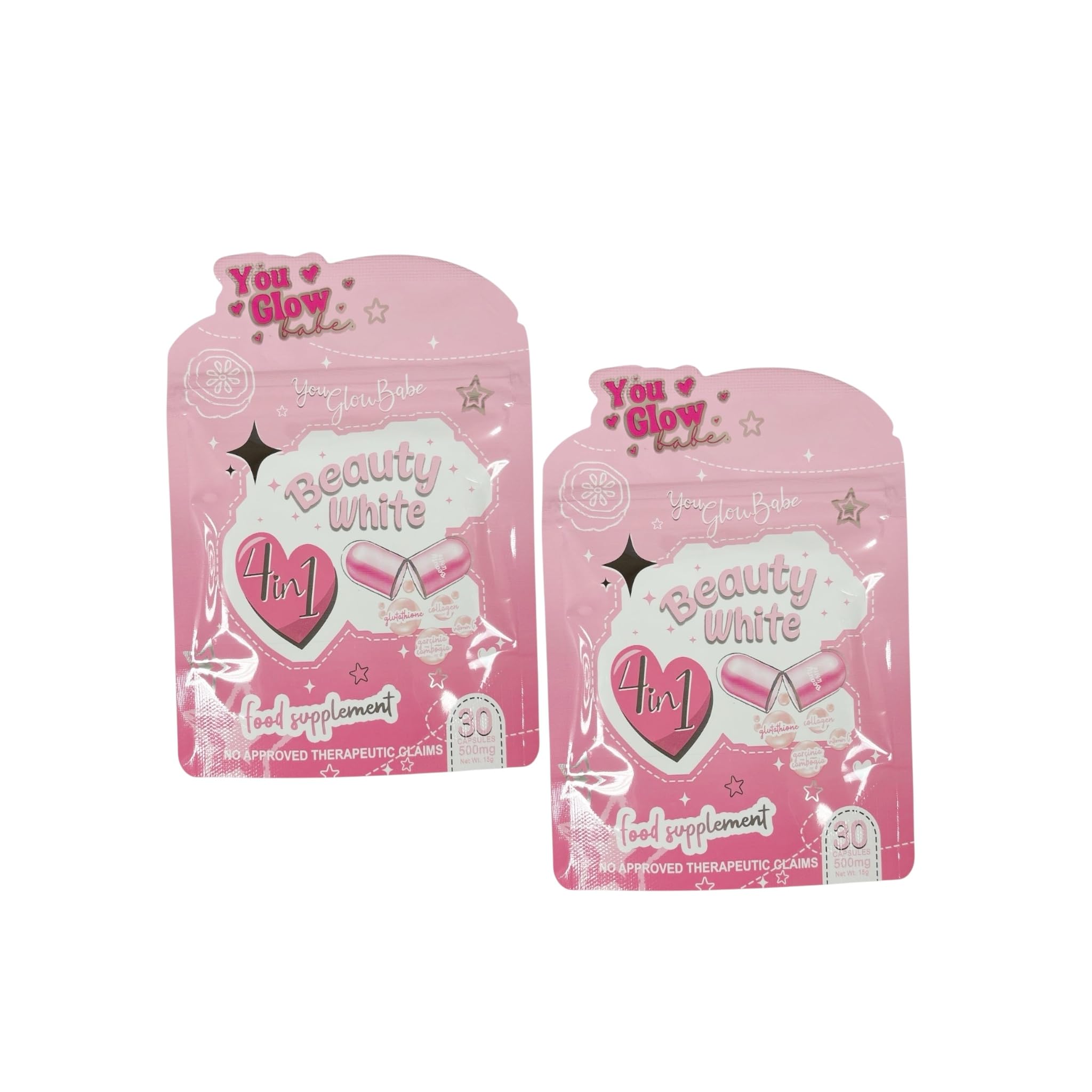 beauty glow glutathione 2 Packs You Babe White 4 in 1 Capsules You Glow Babe Beauty White
