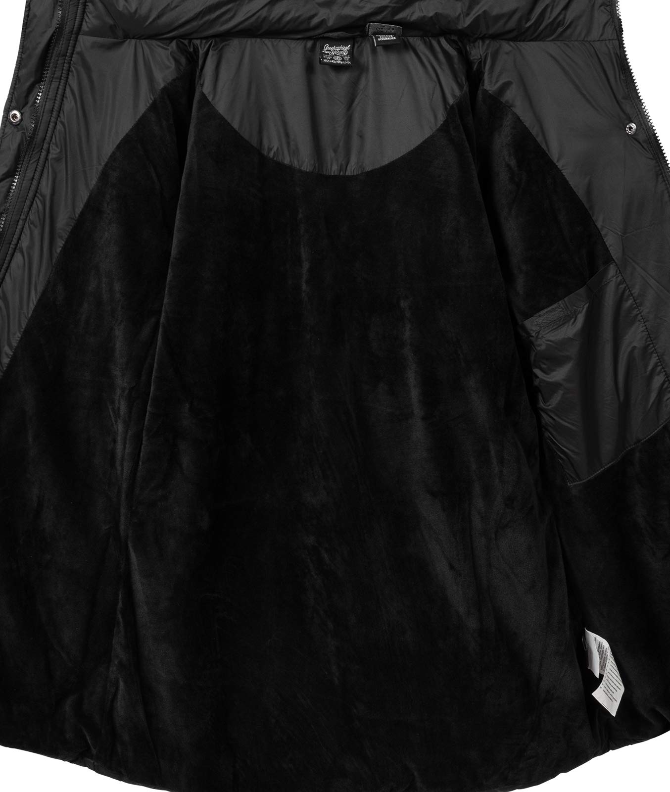 Geographical Norway Damen Winterjacke Parka Damenjacke Damenmantel Wintermantel Damen Jacken Outdoorjacke Warm Kunstfellkragen Gefüttert D-458 Schwarz M