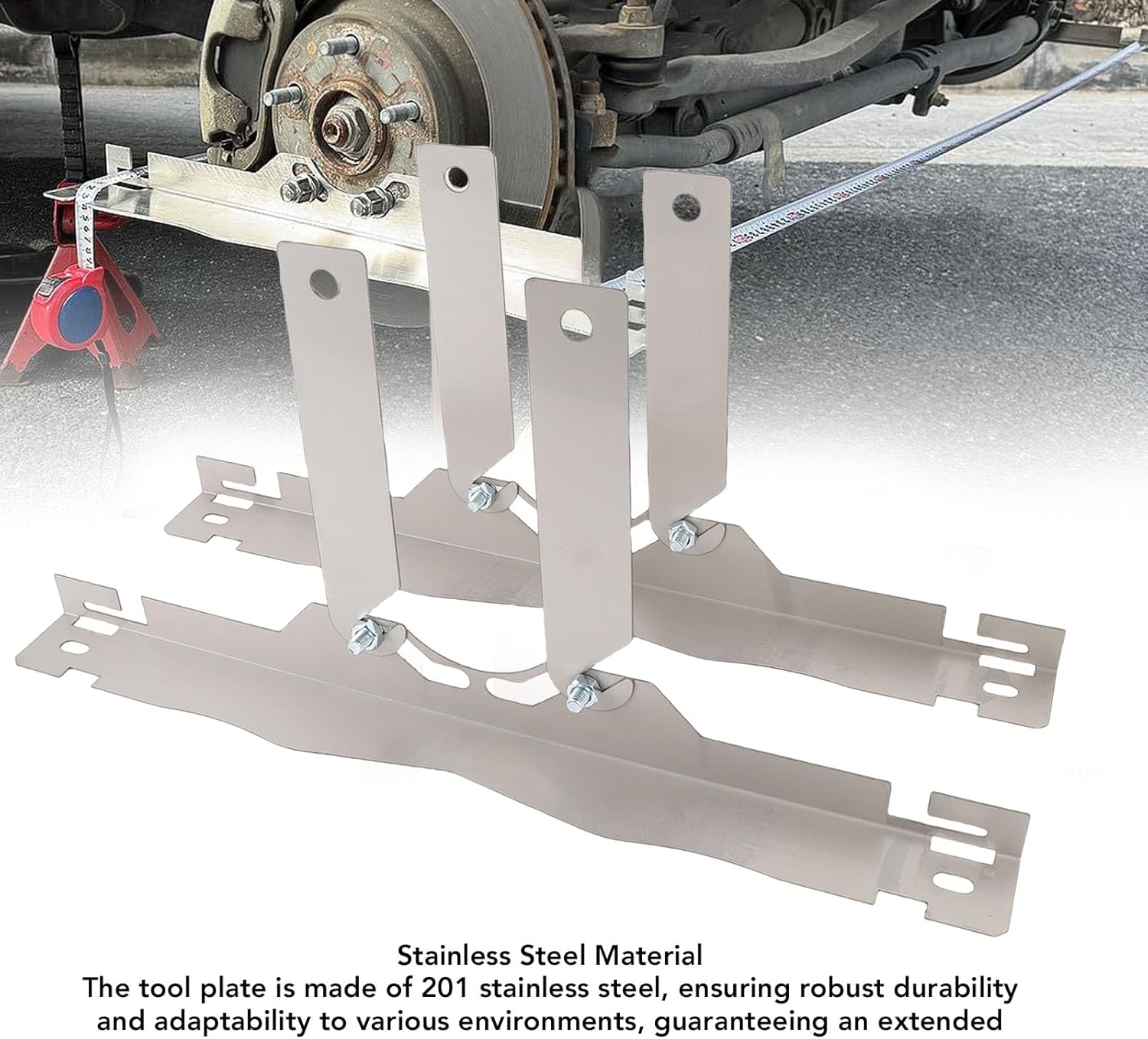 Walfront 2PCS Wheel Alignment Tool Toe Alignment Plates with Extension Brackets for Car Off Road Motorcycle UTV ATV Alloy Steel Universal Hole