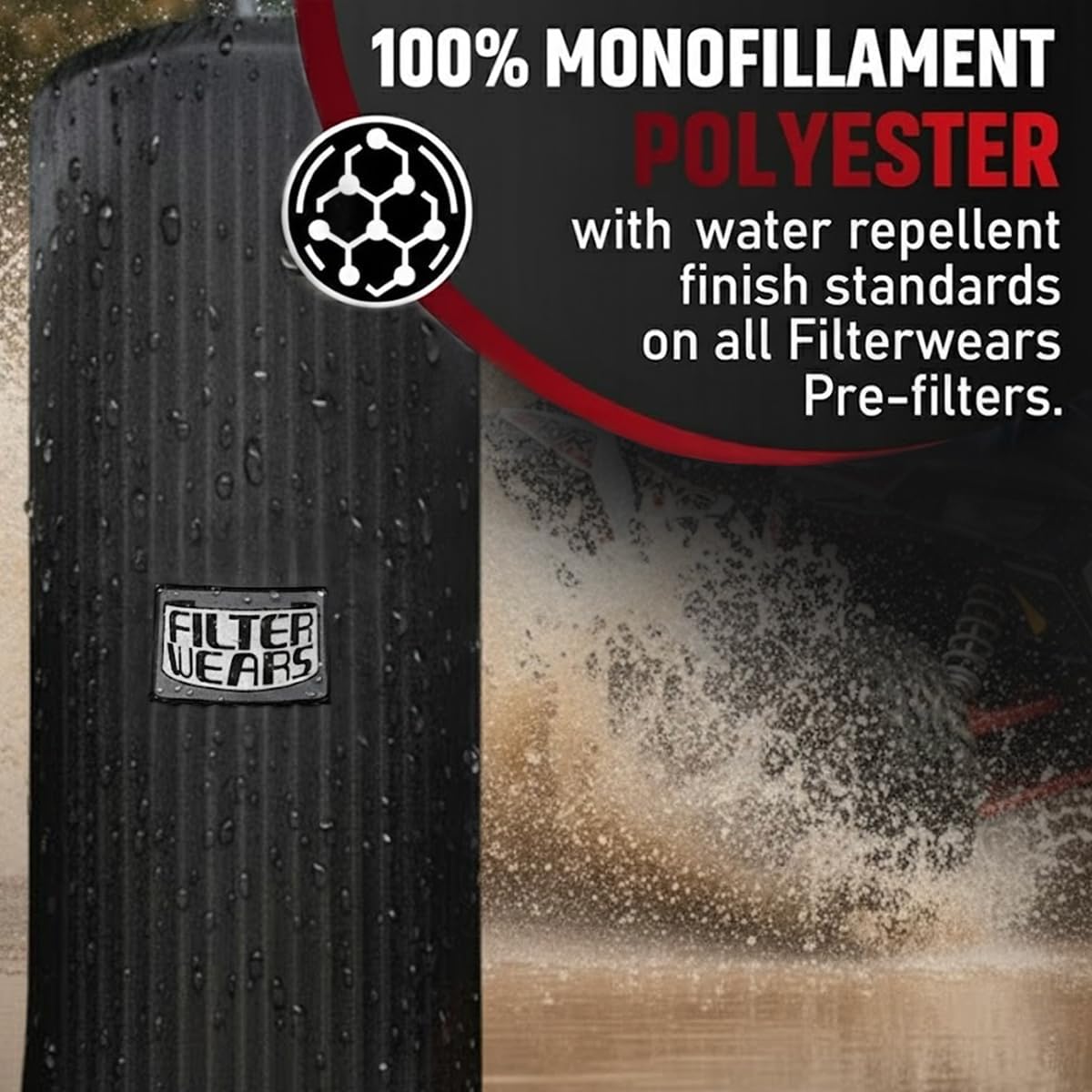 FILTERWEARS Pre-Filter F142K For Polaris RZR 900 Air Filters 7082115 7081937, K&N PL-8715 (black)