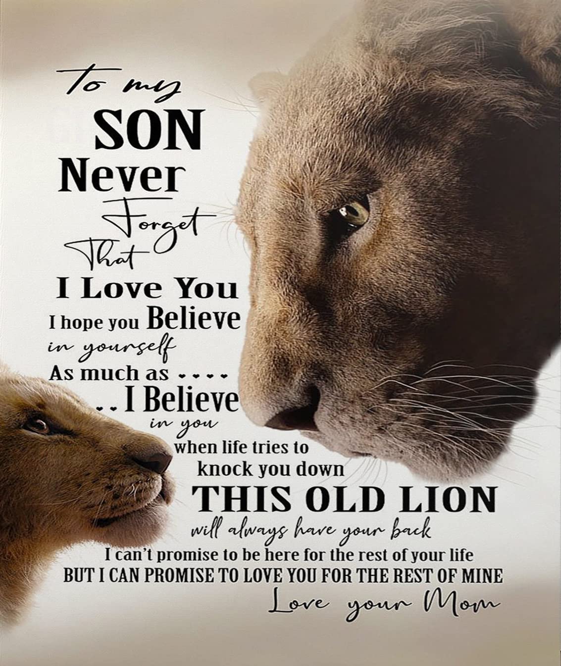 Lion Family Canvas Poster to My Son Never Forget That I Love You I Hope You Believe in Yourself You'll Always Be My Baby Boy Love Your Mom - Ireland