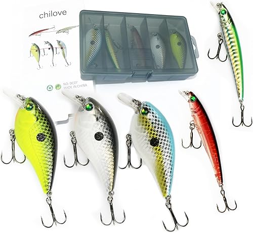 Miniatura 1 de Chilove Crankbaits - Señuelos para pesca de lubina, señuelos de pesca para lubina, trucha, agua dulce y salada