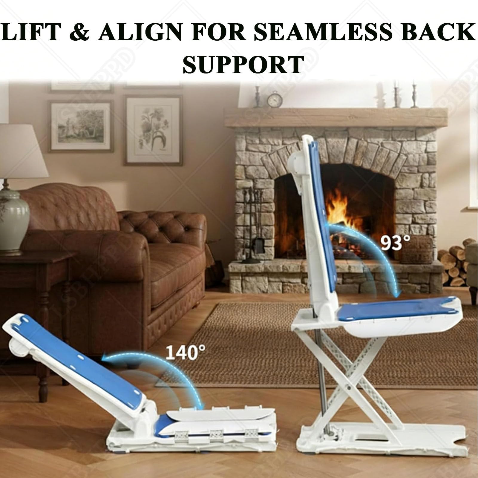 Sollevatore elettrico per sedia, sollevamento a pavimento, supporta fino a 139,7 kg, impermeabile IPX8, design pieghevole e ricaricabile senza fili, assistenza rapida per il recupero della caduta