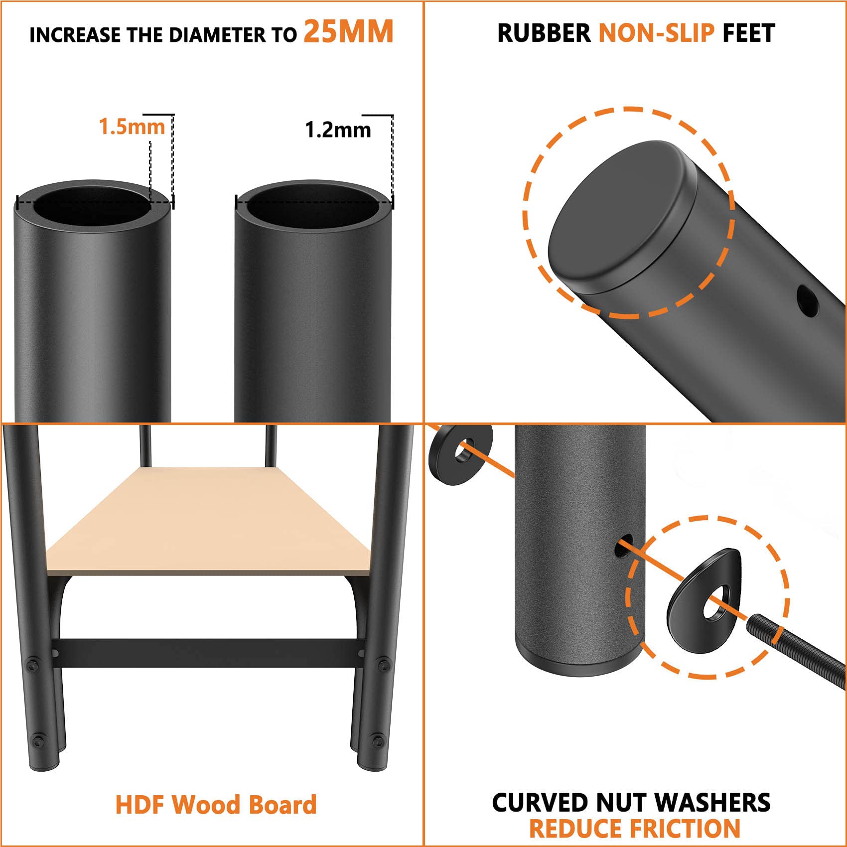 Mr IRONSTONE 4ft Firewood Rack, Outdoor Wood Rack for Firewood Storage