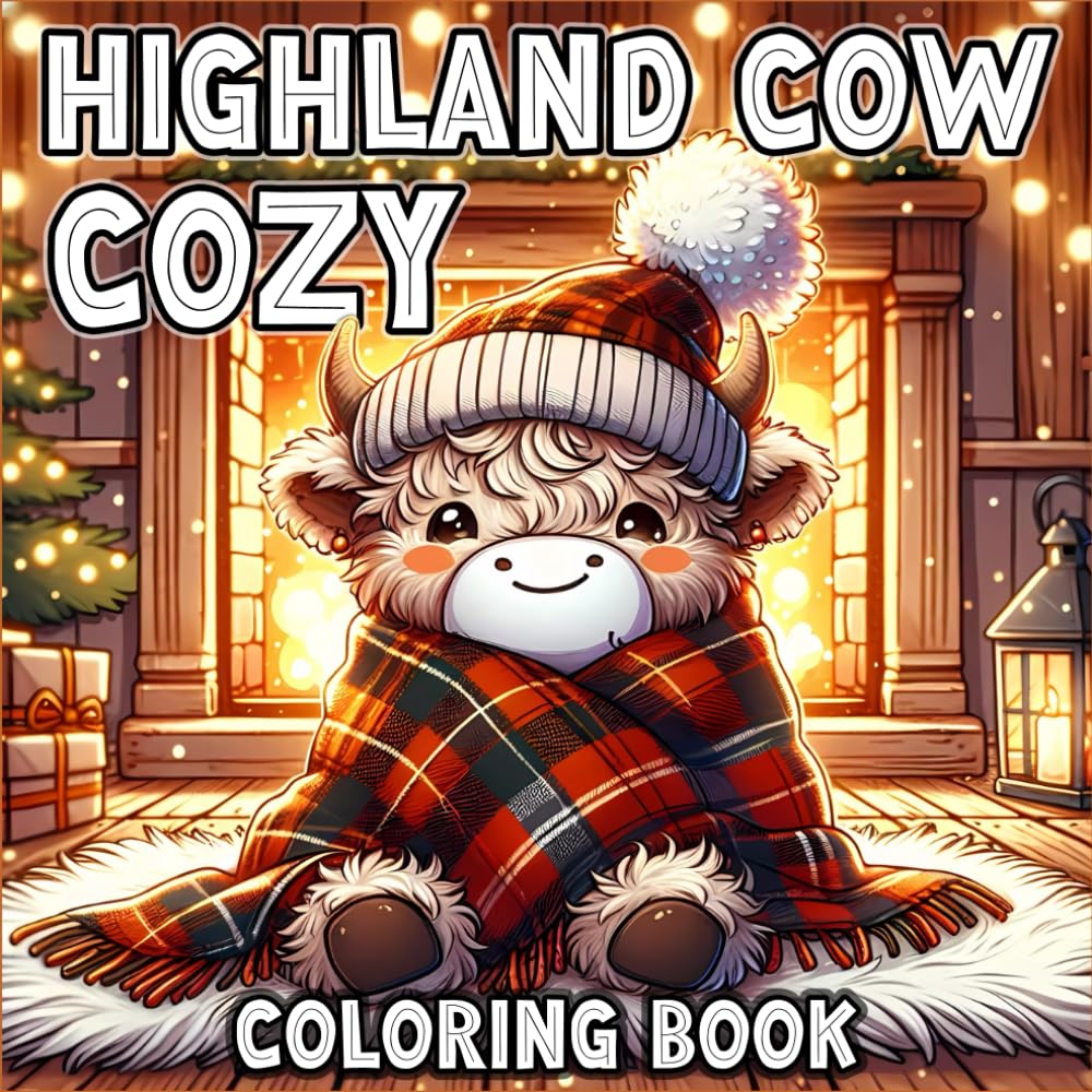 Cozy Highland Cow Coloring Book: comfy Scottish Cow Simple Hygge Inspired Designs