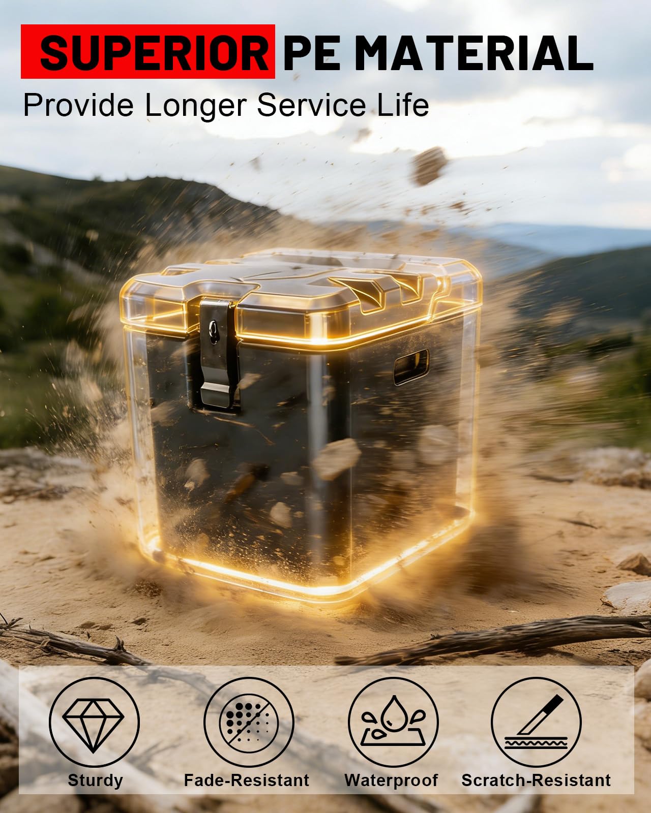 StarknightMT Ranger Aufbewahrungsbox, 28 l, Ranger XP 1000, Untersitz-Aufbewahrungsbox mit Schloss, kompatibel mit Polaris Ranger XP 1000/Crew 2018–2025, ersetzt #2882910