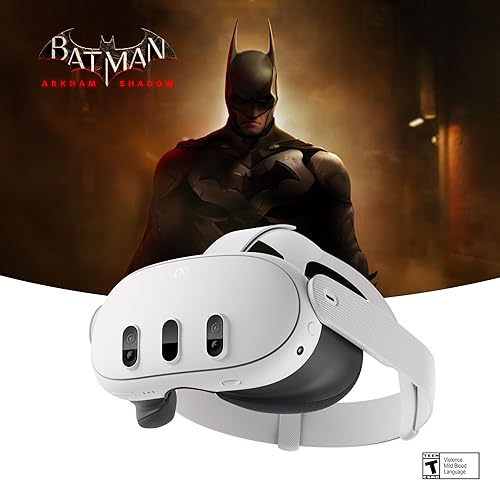 Meta Quest 3 512GB | Treinta por ciento de resolución más nítida-2x Potencia de procesamiento gráfico-Juego sin cables-Obtener Batman: Arkham Shadow y una prueba de 3 meses de Meta Horizon+ incluida