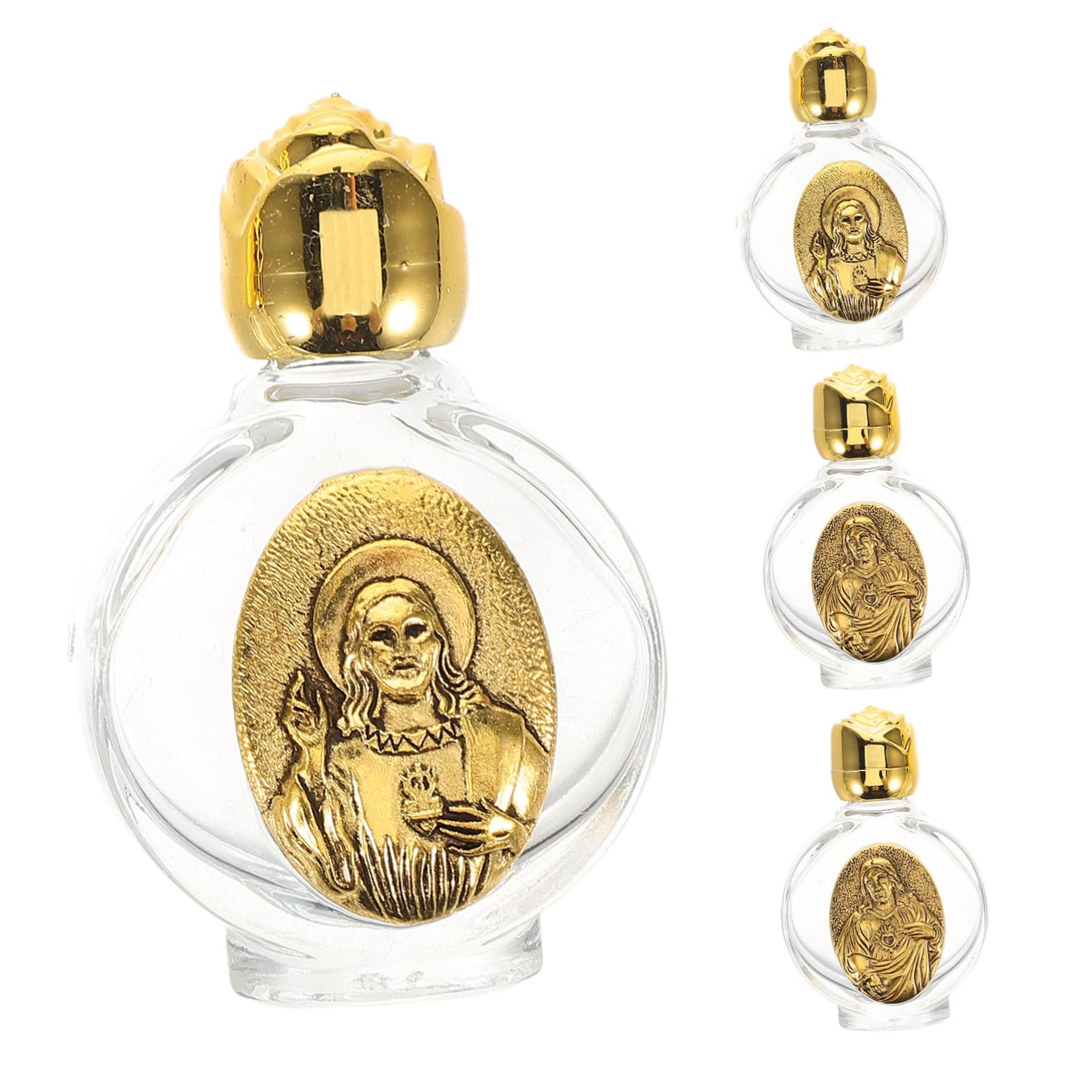 Bouteilles de verre cadeau religieux pour communion, baptême et eau bénite