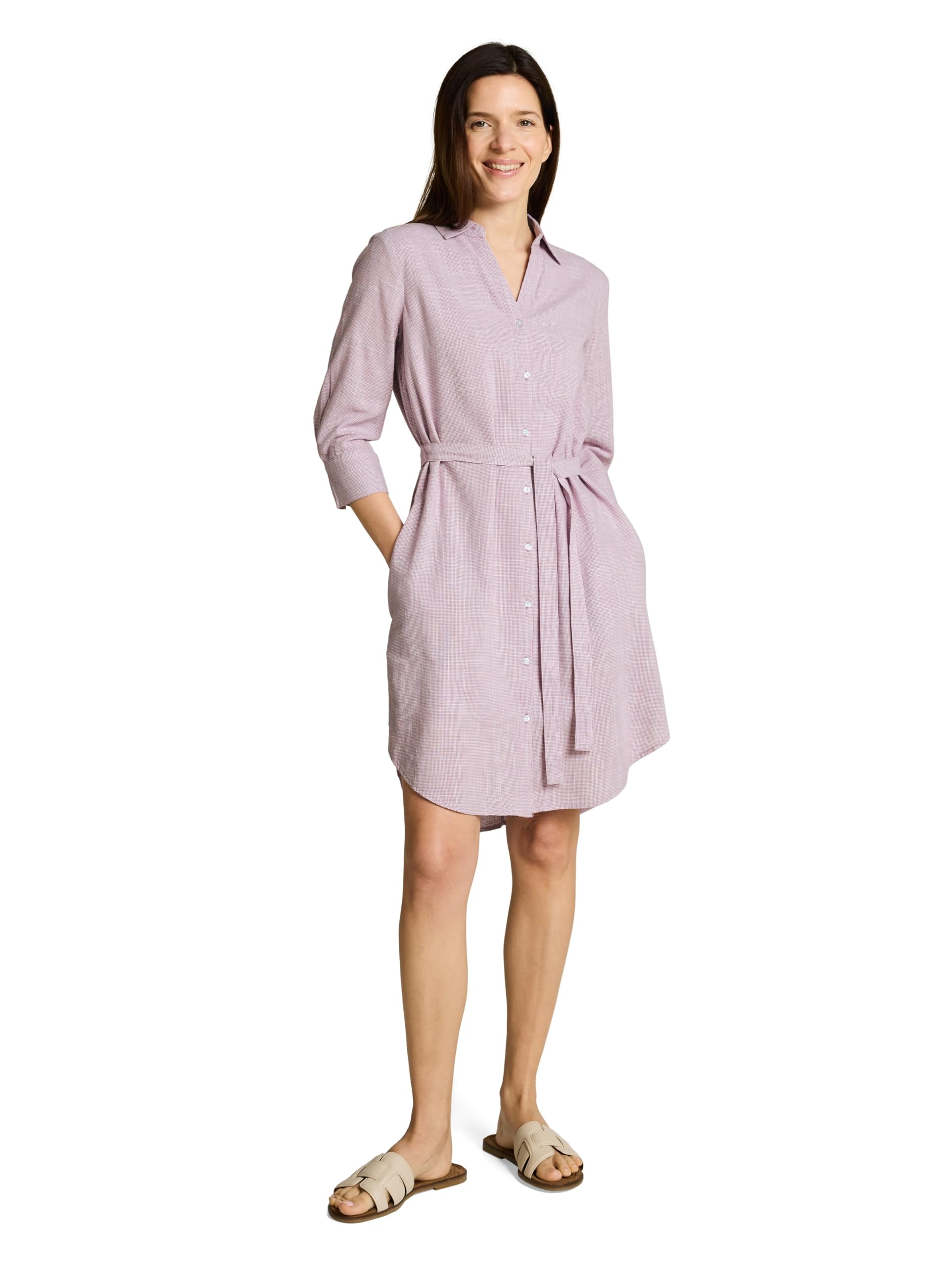 TOM TAILOR Damen 1049883 Blusenkleid mit Bindegürtel