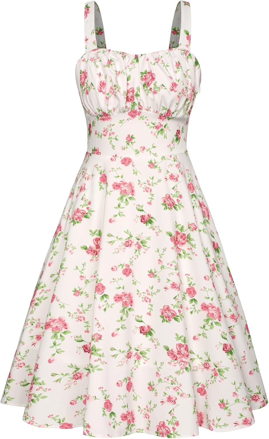 Belle Poque Vintage Floral Dress for Women 2026 Summer A-line Sleeveless Flowy Midi Elegant Wedding Guest Cocktail Dress