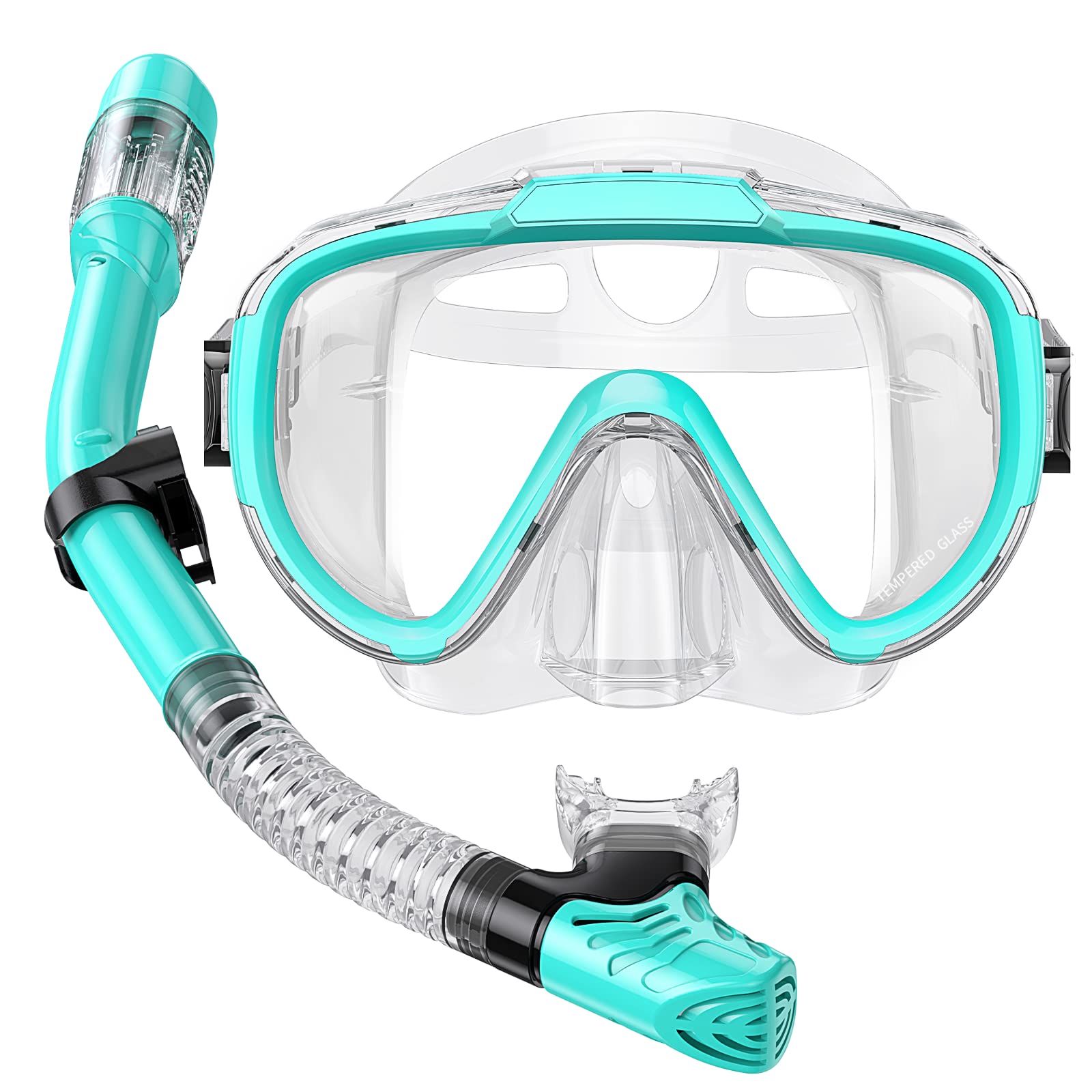 Lealinga Schnorchelset Erwachsene, Taucherbrille Schnorcheln Set mit Panorama-Weitblick Tauchmaske, Anti-Leck Schnorchelmaske für Schnorcheln, Schwimmen und Tauchen