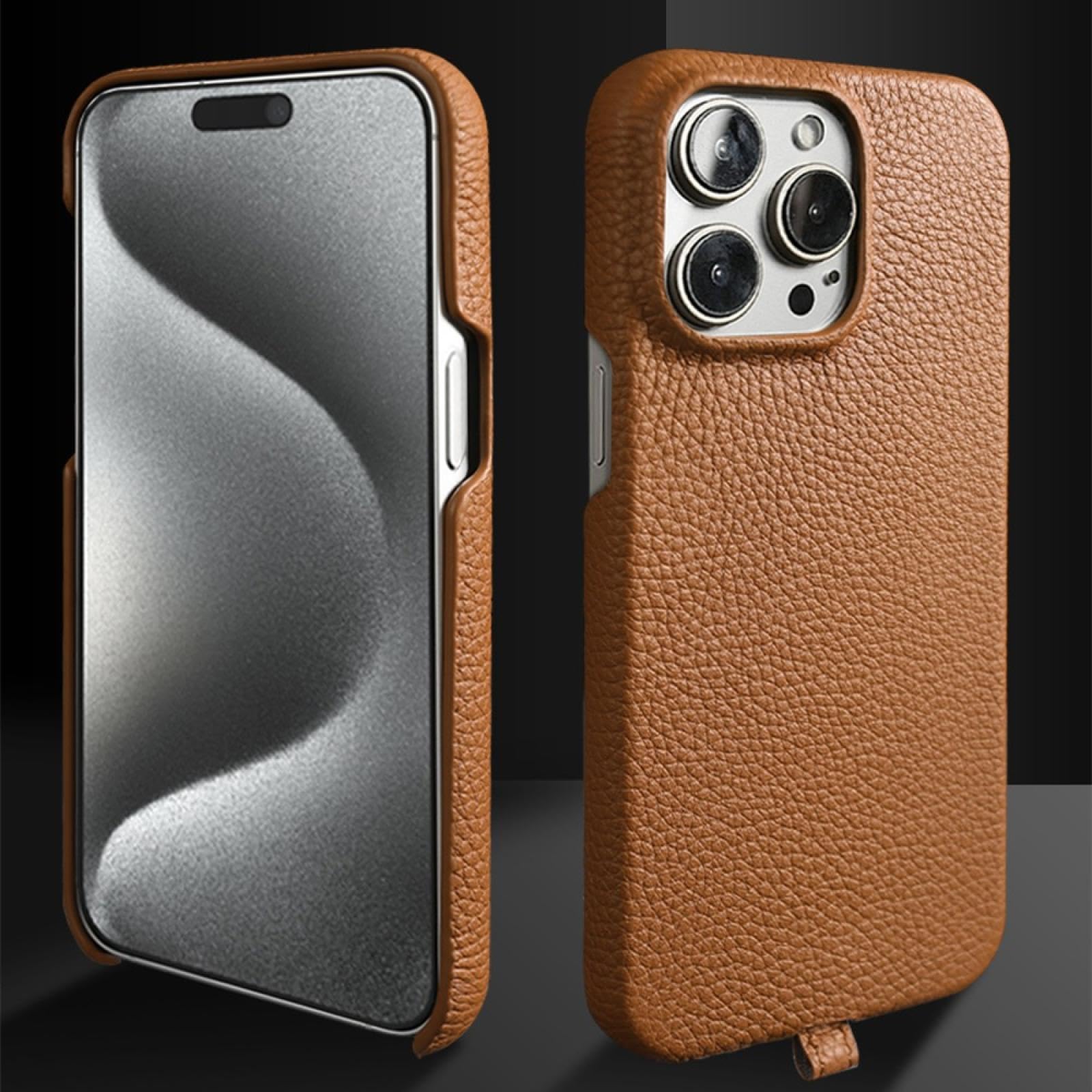 Funda de Cuero de Lujo para iPhone 16 Pro MAX 15pro 11 13 12pro 14pro 14 Funda de teléfono con Correa Cruzada y cordón (para iPhone 14 Pro/Naranja)