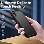Pour iPhone XR Cas, Slim Hard Back & Doucement TPU Coques de téléphone double couche, anti-choc anti-reflets iPhone XR 6.1" (Noir)