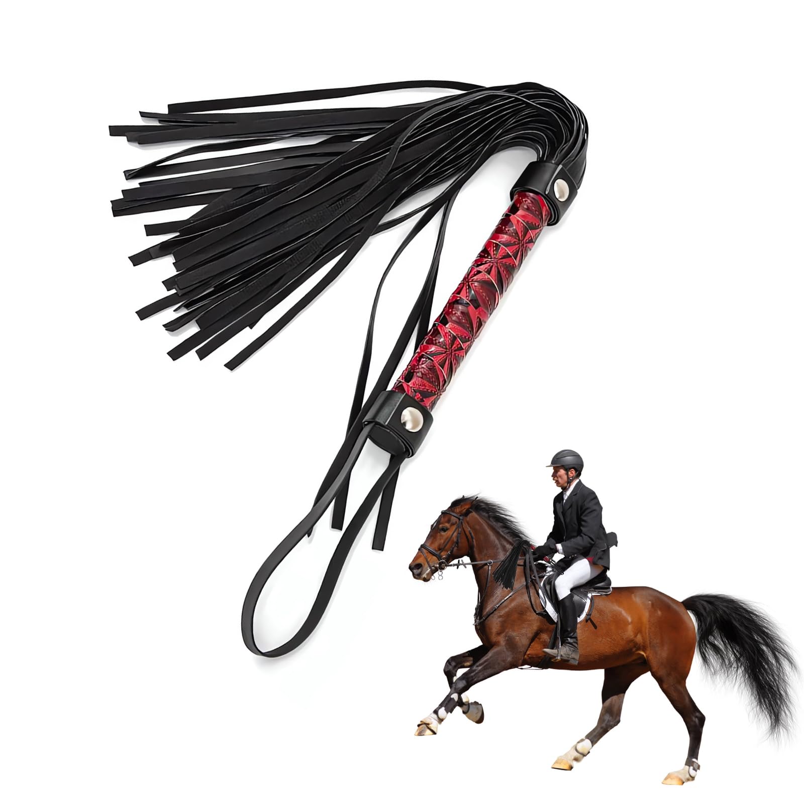 Latigo Cuero Artificial Suave PU Caballos Herramienta Entrenamiento Accesorios Disfraces Cultivo Montar