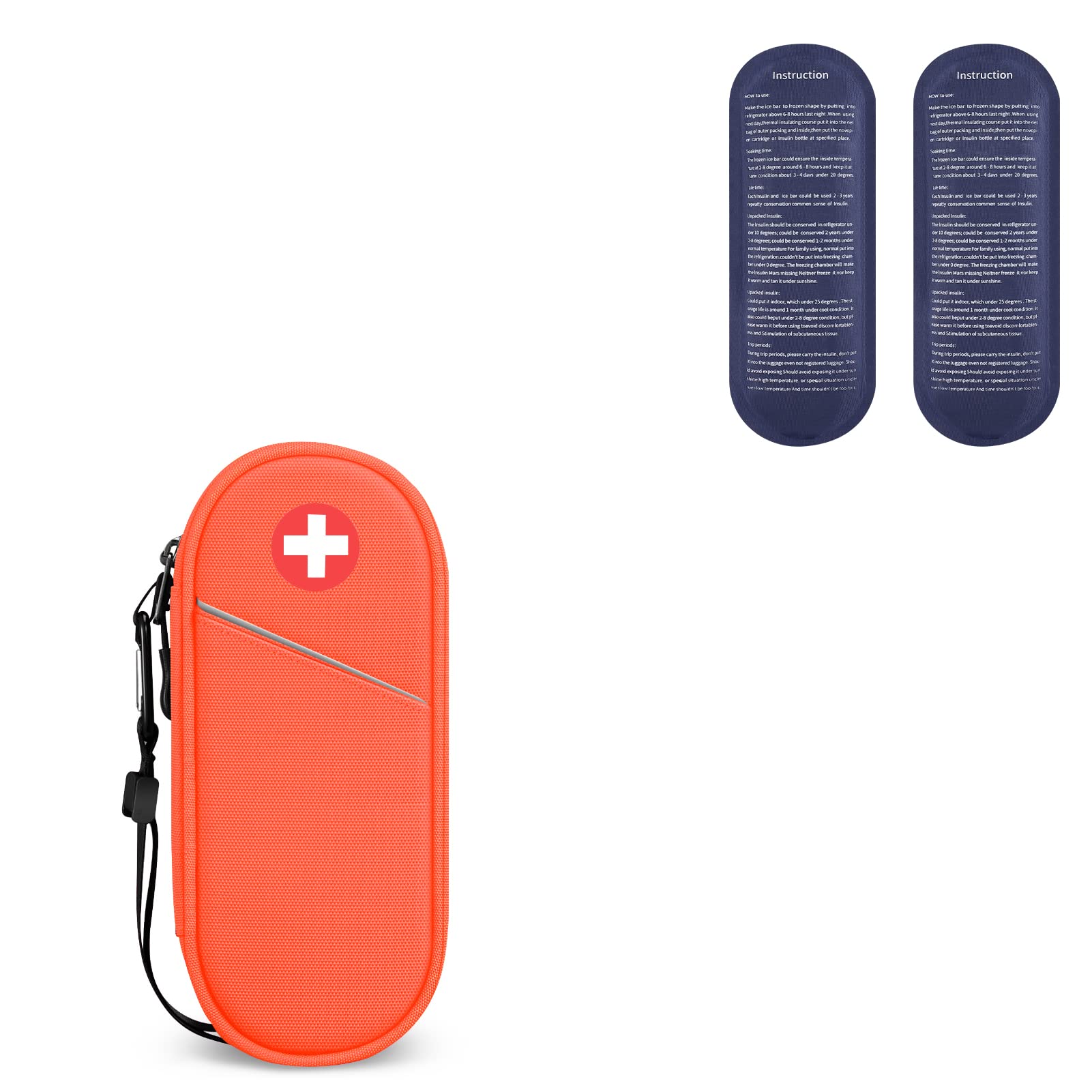 SITHONMedical Carrying Case Insulated Orange & Ice Packs Bundle