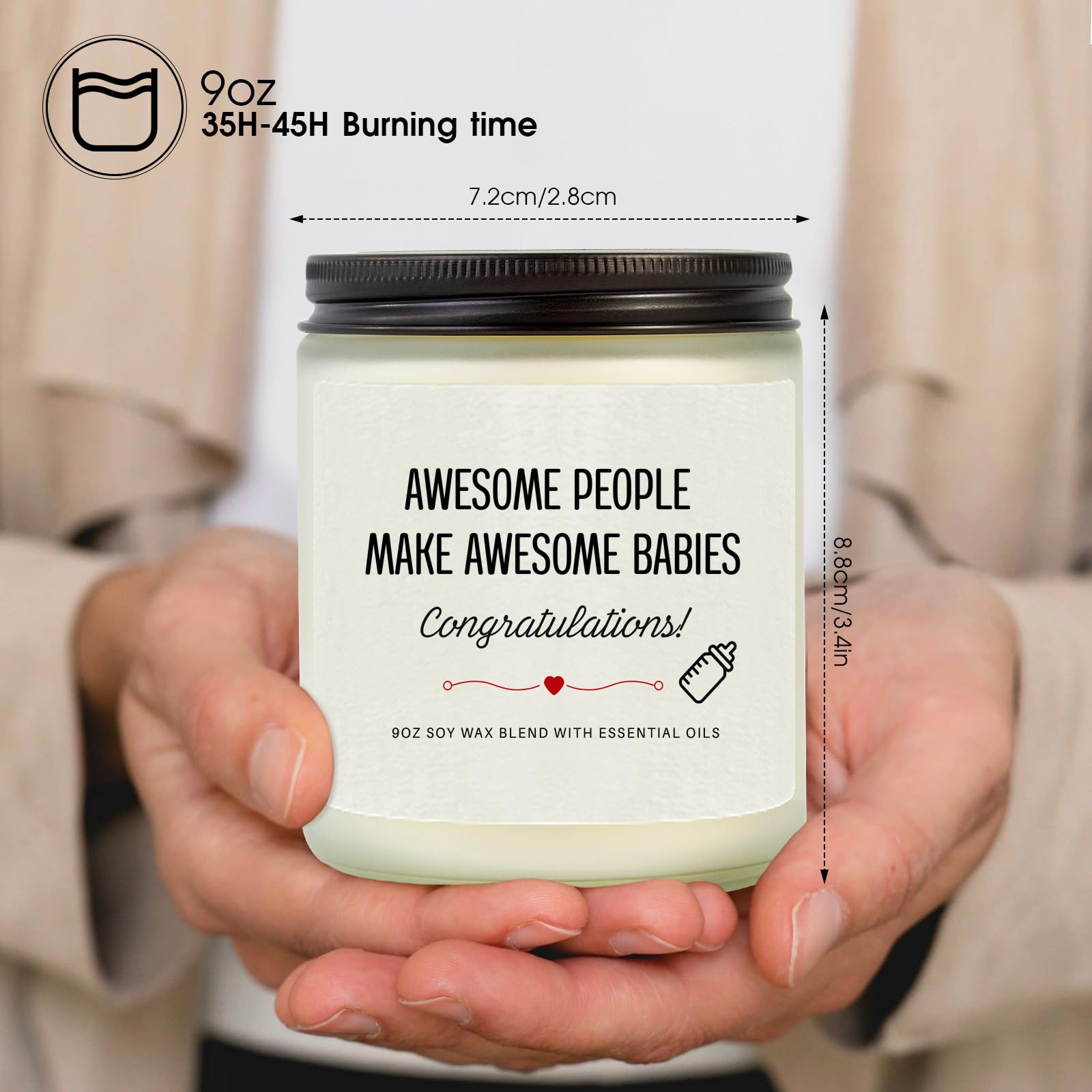 New Parents Gifts for Couples, Gender Reveal Gifts, Baby Shower Candle Gift for Mom, Lavender Scented Soy Wax Candle- Gift for New Mom, Dad, Pregnancy Women