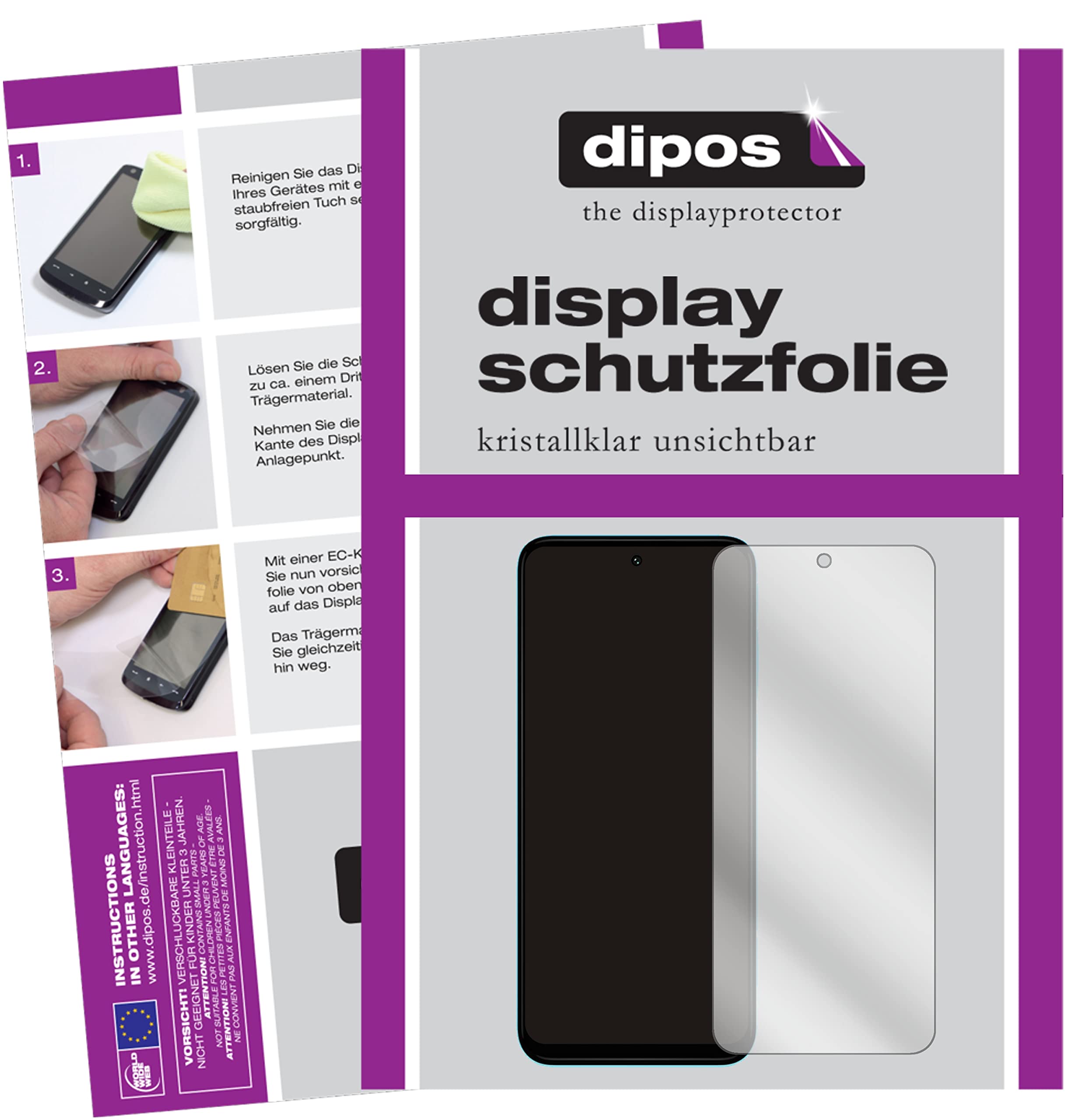 dipos I 2X Pellicola Protettiva Compatibile con Motorola One Protezione