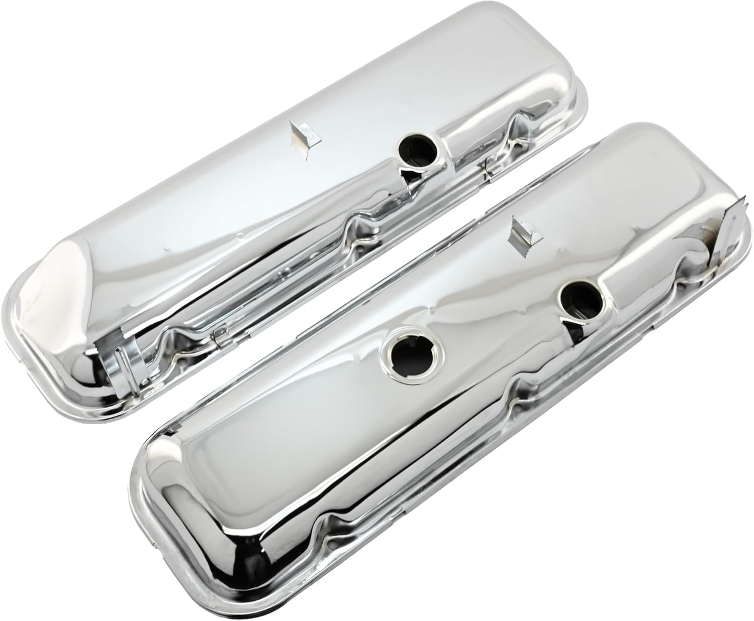 CFR Performance Steel OEM‑Style Short Valve Covers Fits 1965–1972 Chevy BB 396‑427‑454 – Recessed Corner – 1–2 Holes – Fits (with Dripper Rails)