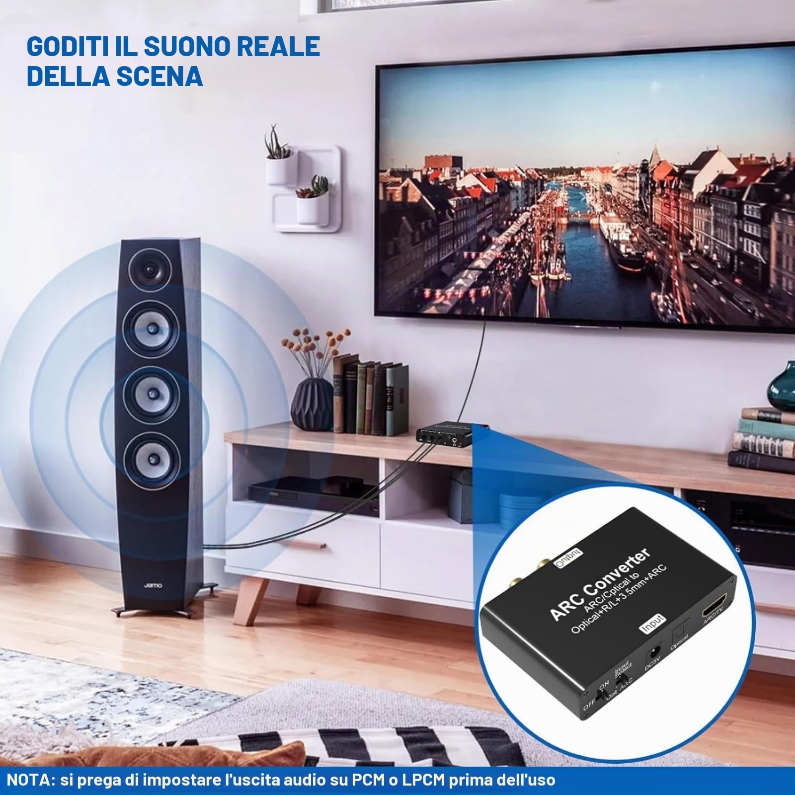 Estrattore Audio HDMI ARC con Convertitore DAC | Ingresso HDMI/Ottico a Uscita 5.1CH Ottico+ARC+RCA+3.5mm | DAC 192kHz & Controllo Volume CEC | Compatibile con TV 4K, Console di Gioco, Soundbar