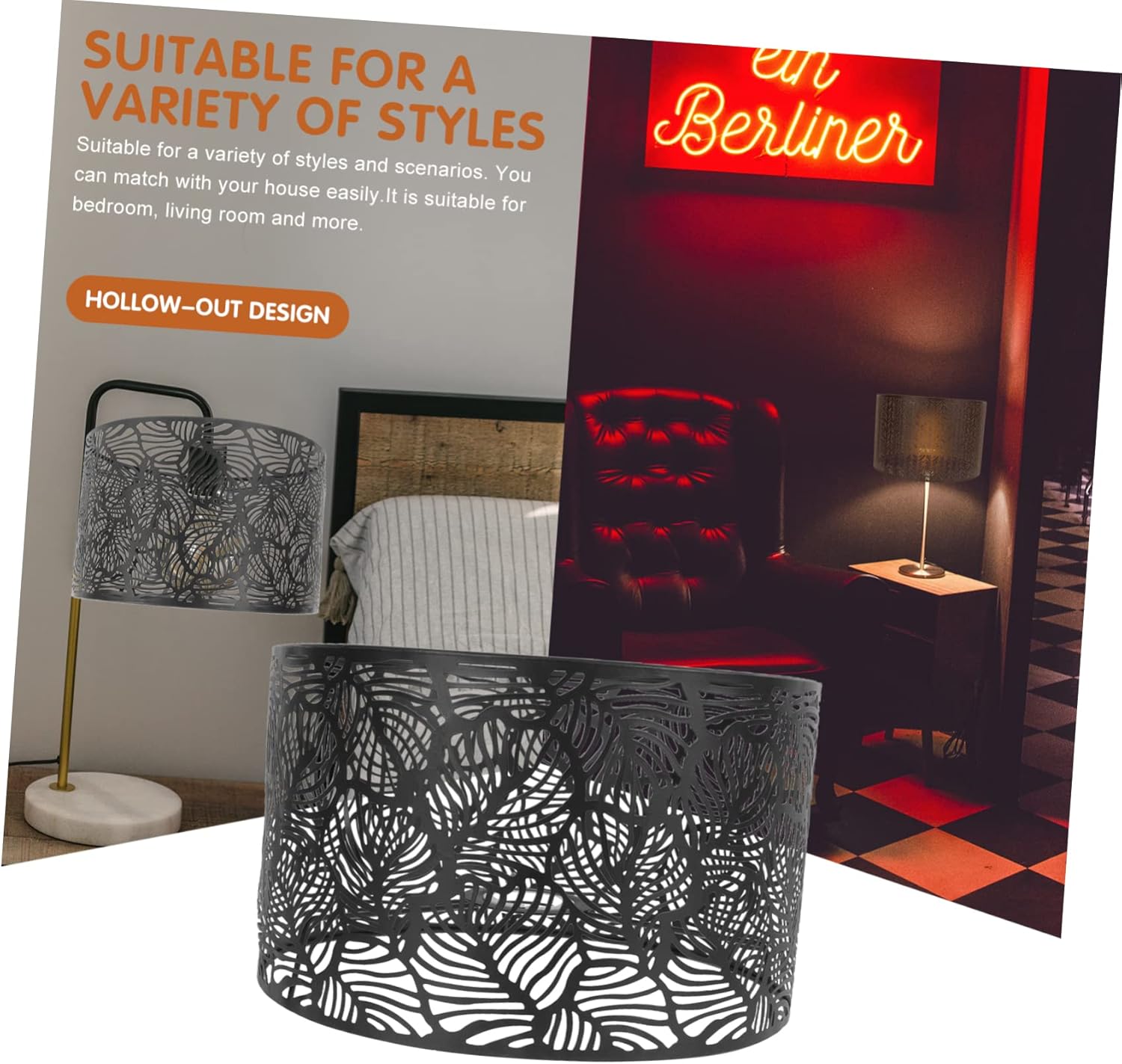 Homoyoyo 1pc Chic Hollow Metal Lampshade Light Cover for Bulbs Carved Design Stylish Lighting Accessory for Home for Living Room and Bedroom